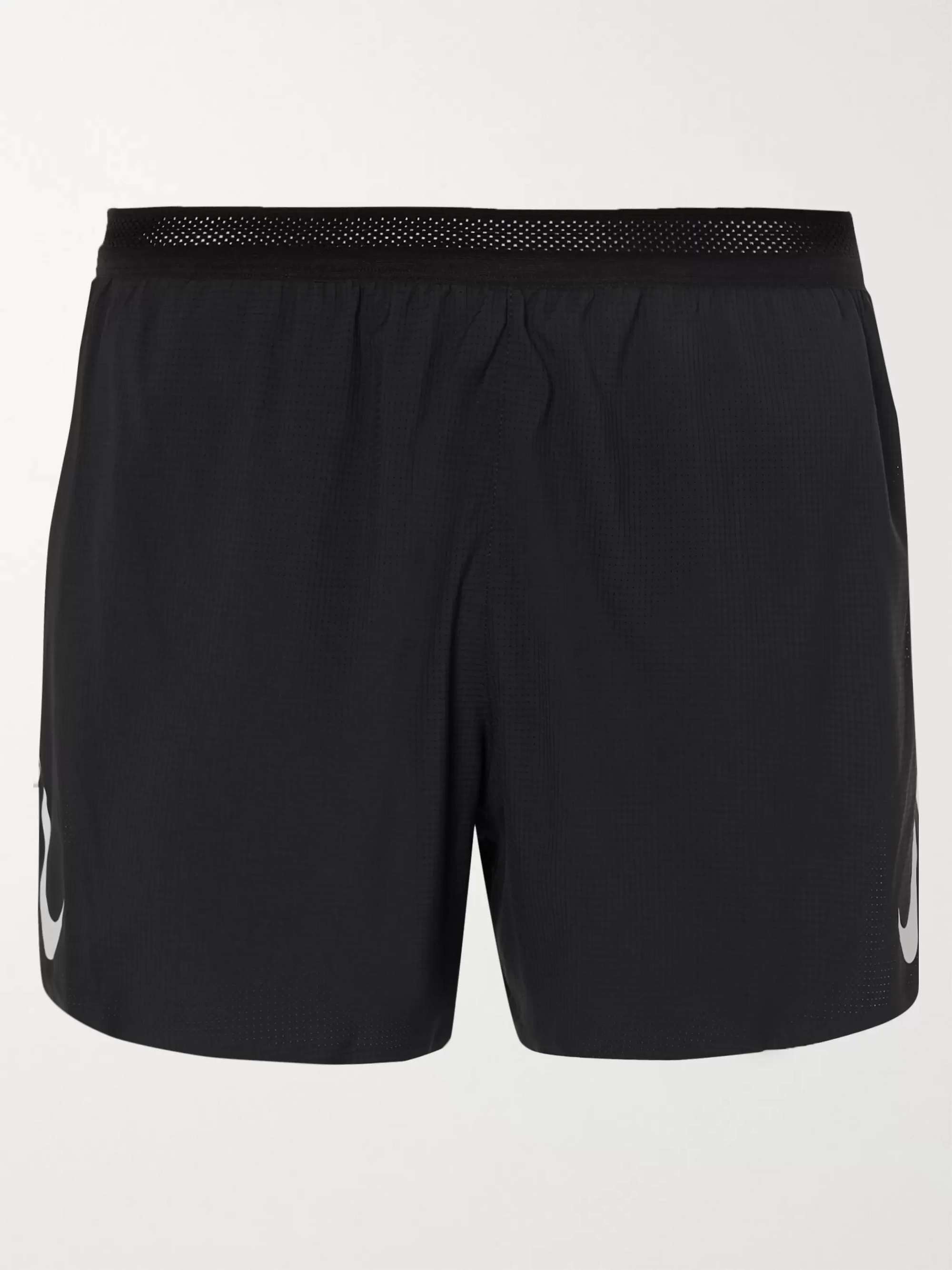 NIKE RUNNING AeroSwift Logo-Print Perforated Shell Running Shorts for ...