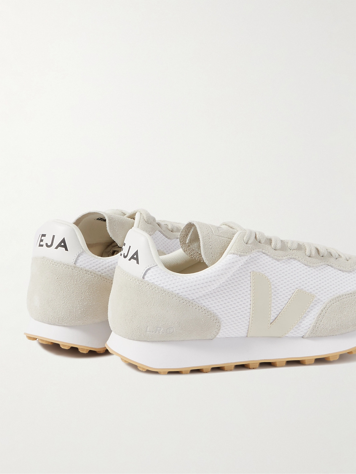 Shop Veja Rio Branco Leather-trimmed Suede And Alveomesh Sneakers In White