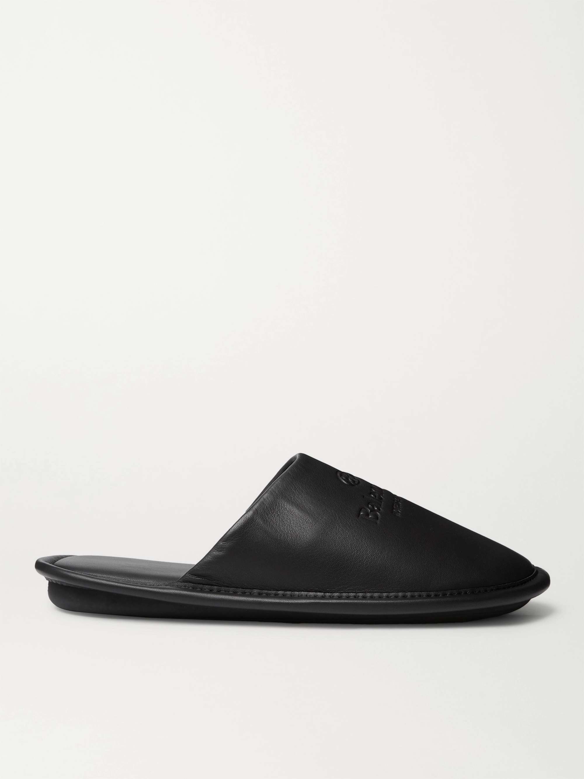 Home Logo-Debossed Leather Slippers for Men | MR PORTER