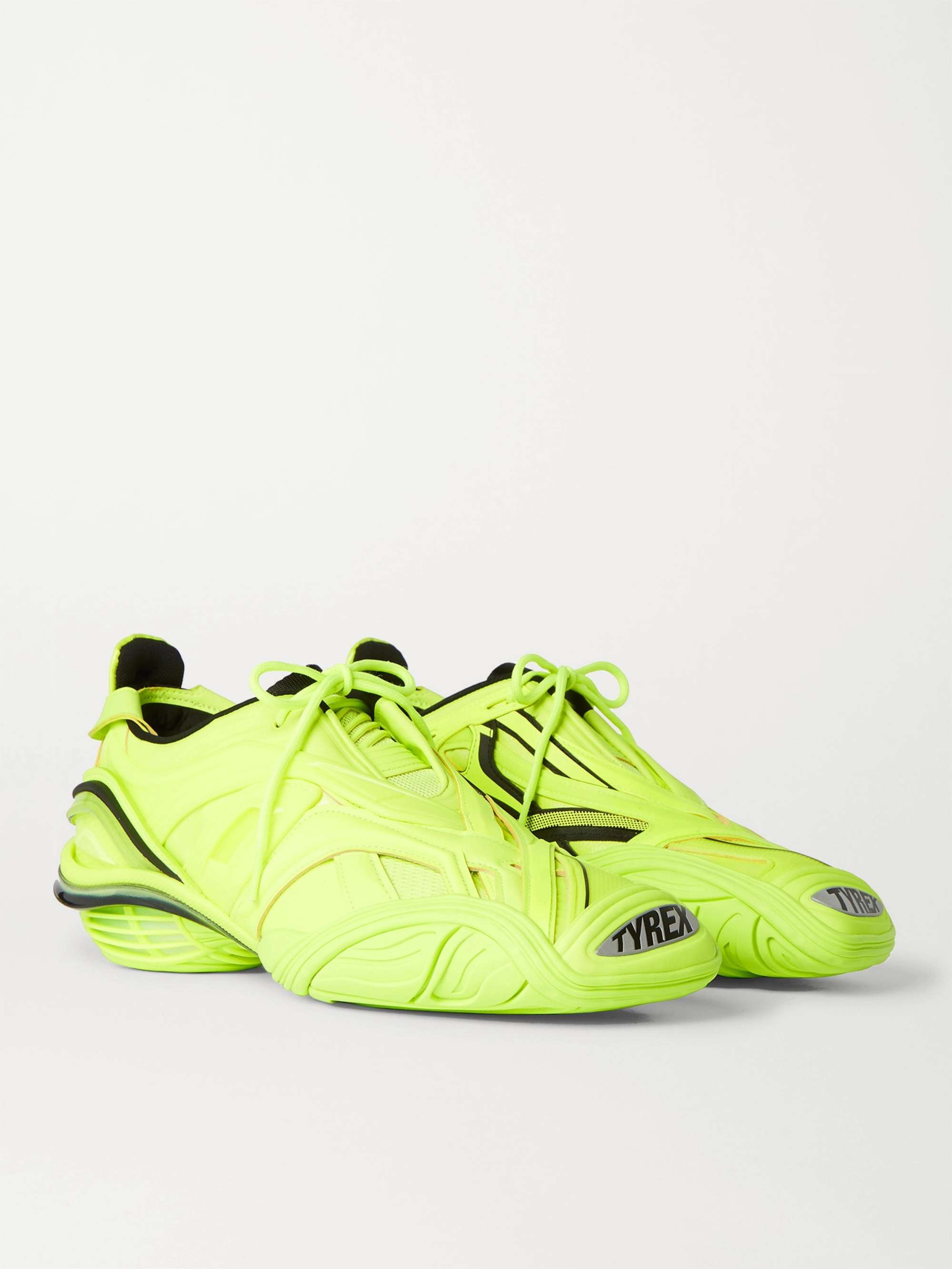 Tyrex Rubber, Mesh and Faux Leather Sneakers