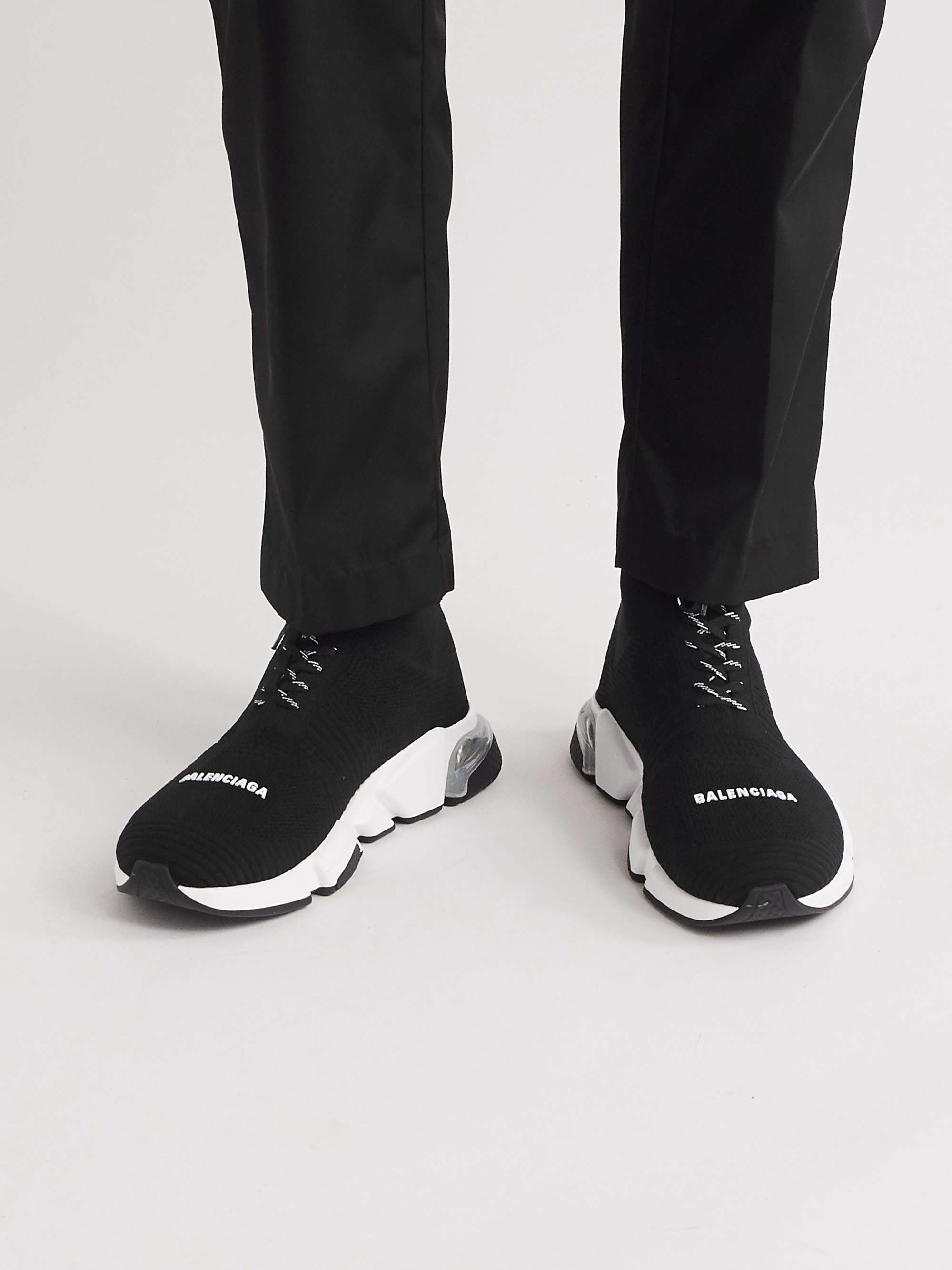 BALENCIAGA Speed Stretch-Knit High-Top Sneakers