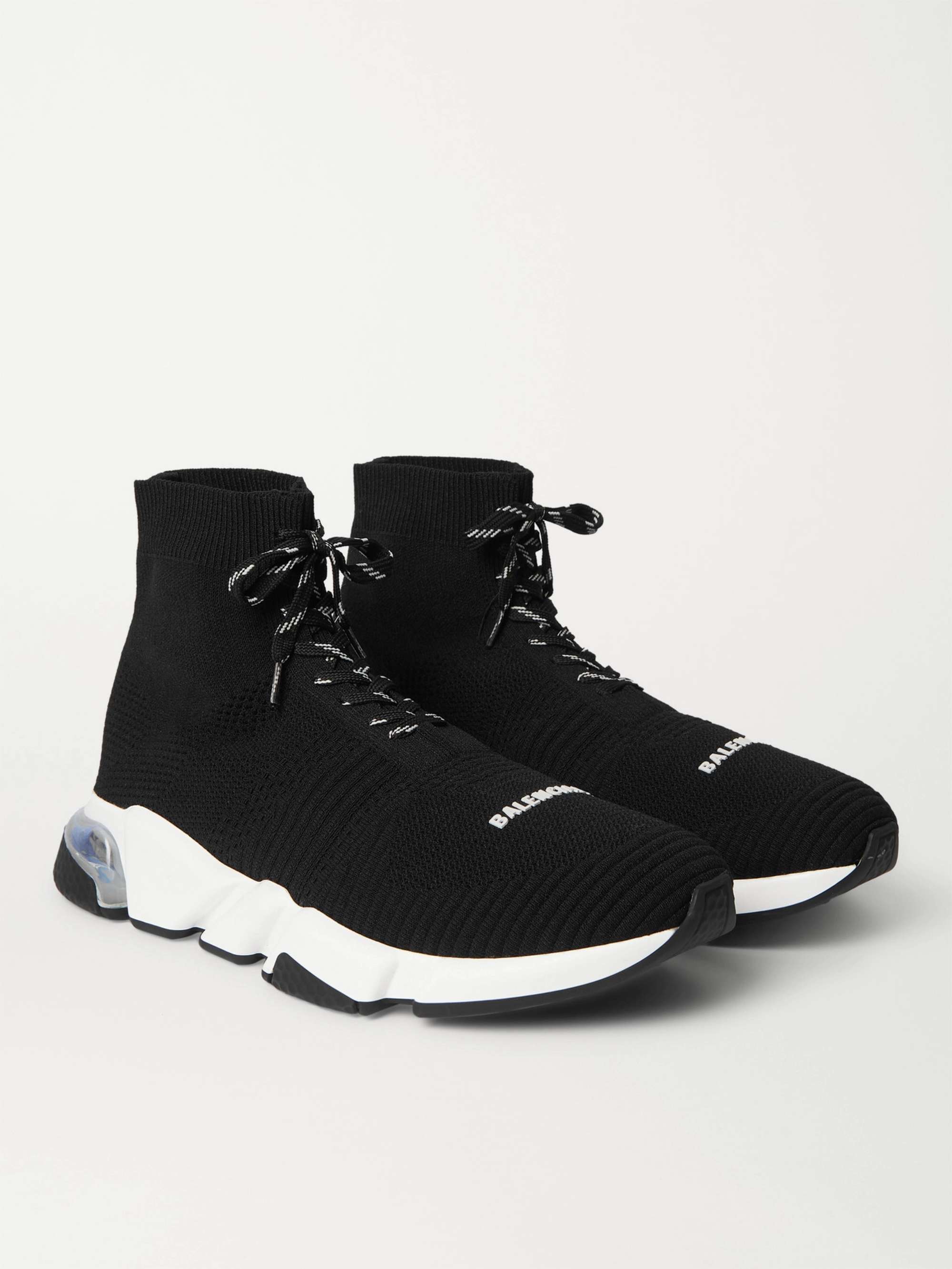BALENCIAGA Speed Stretch-Knit High-Top Sneakers
