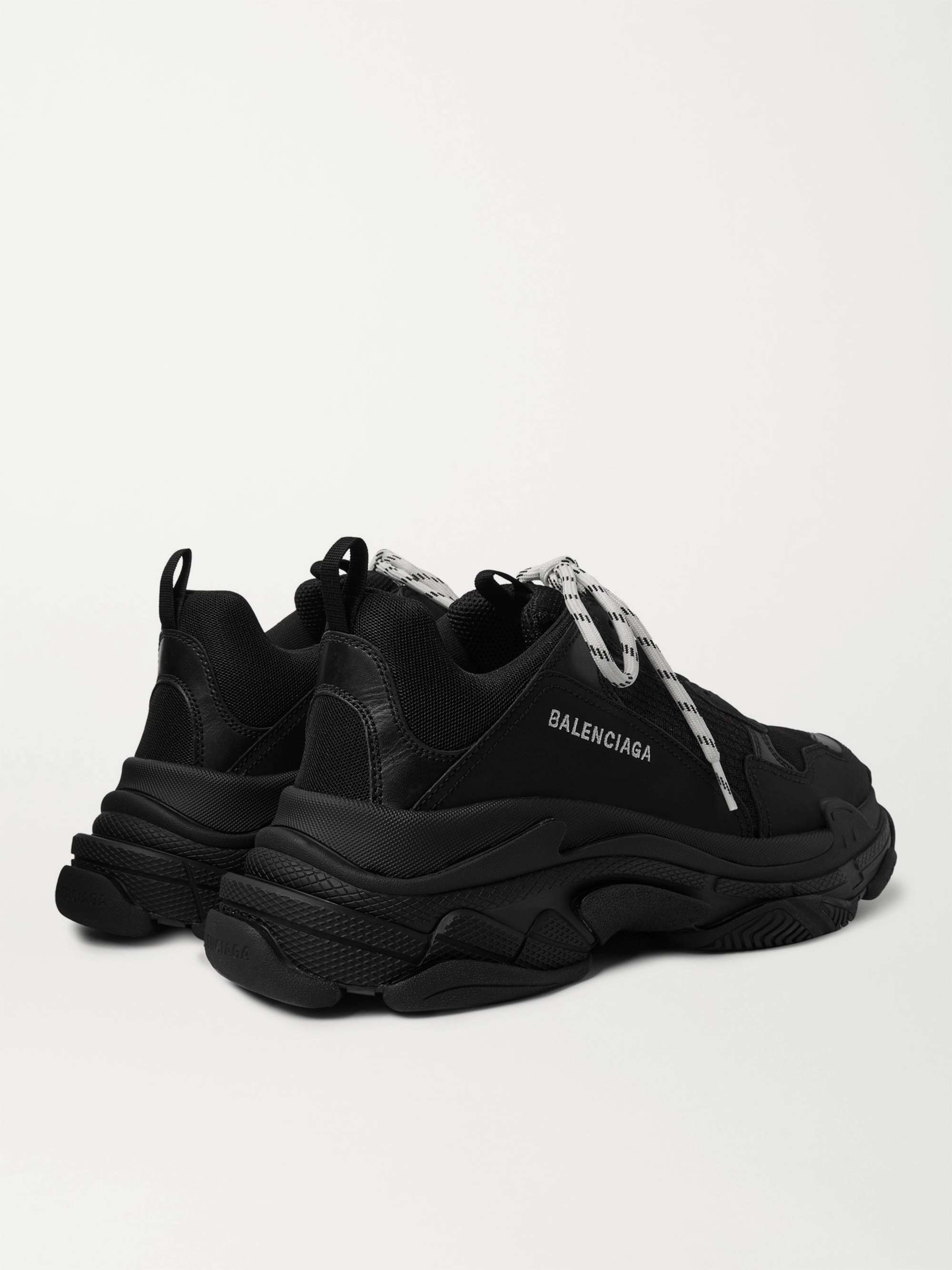 BALENCIAGA Triple S Mesh, Faux Nubuck and Faux Leather Sneakers