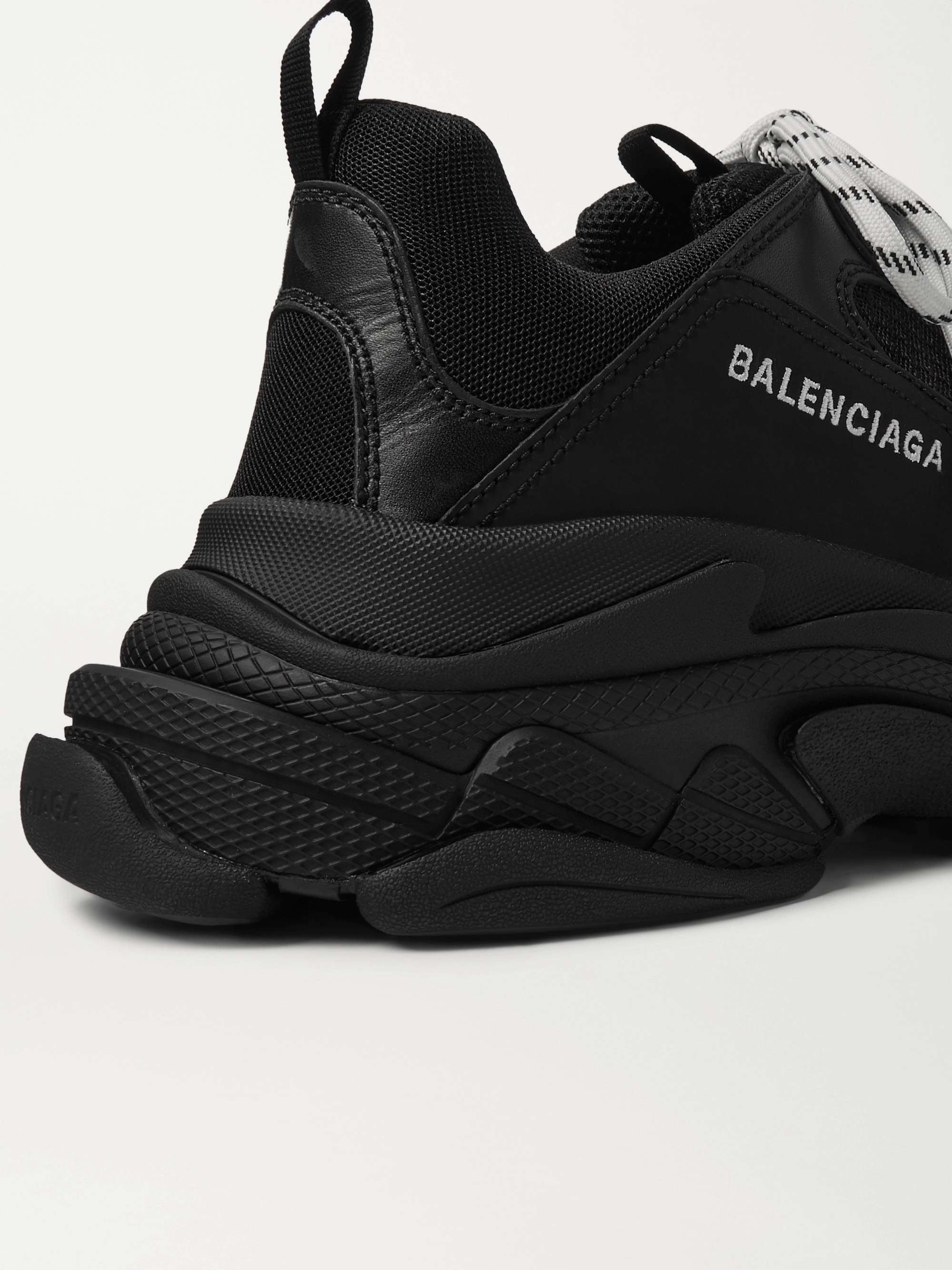 Balenciaga Red Mesh and Synthetic Leather Track Low Top Sneakers