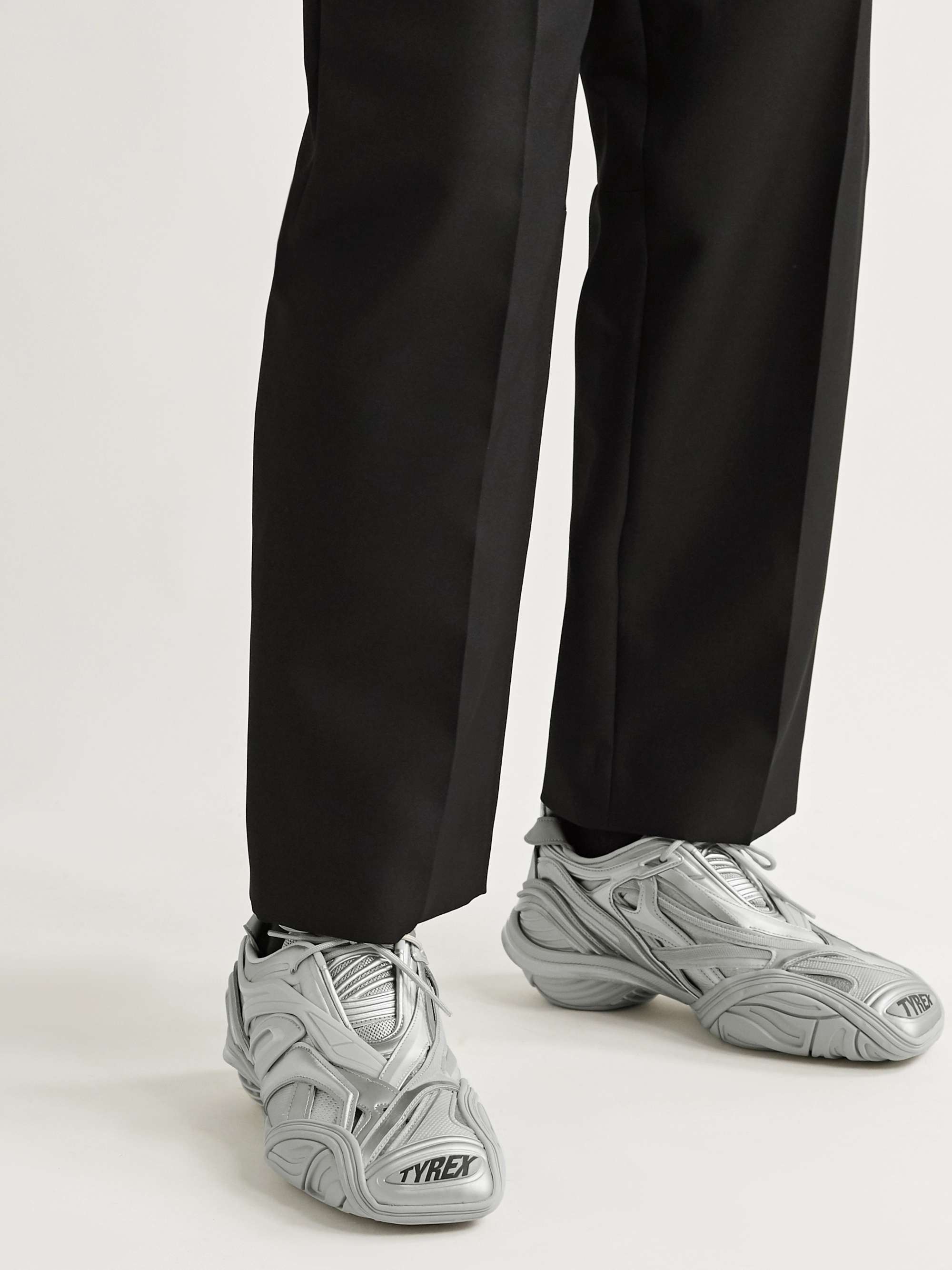 BALENCIAGA Tyrex Nylon, Mesh, Faux Leather and Rubber Sneakers | MR PORTER