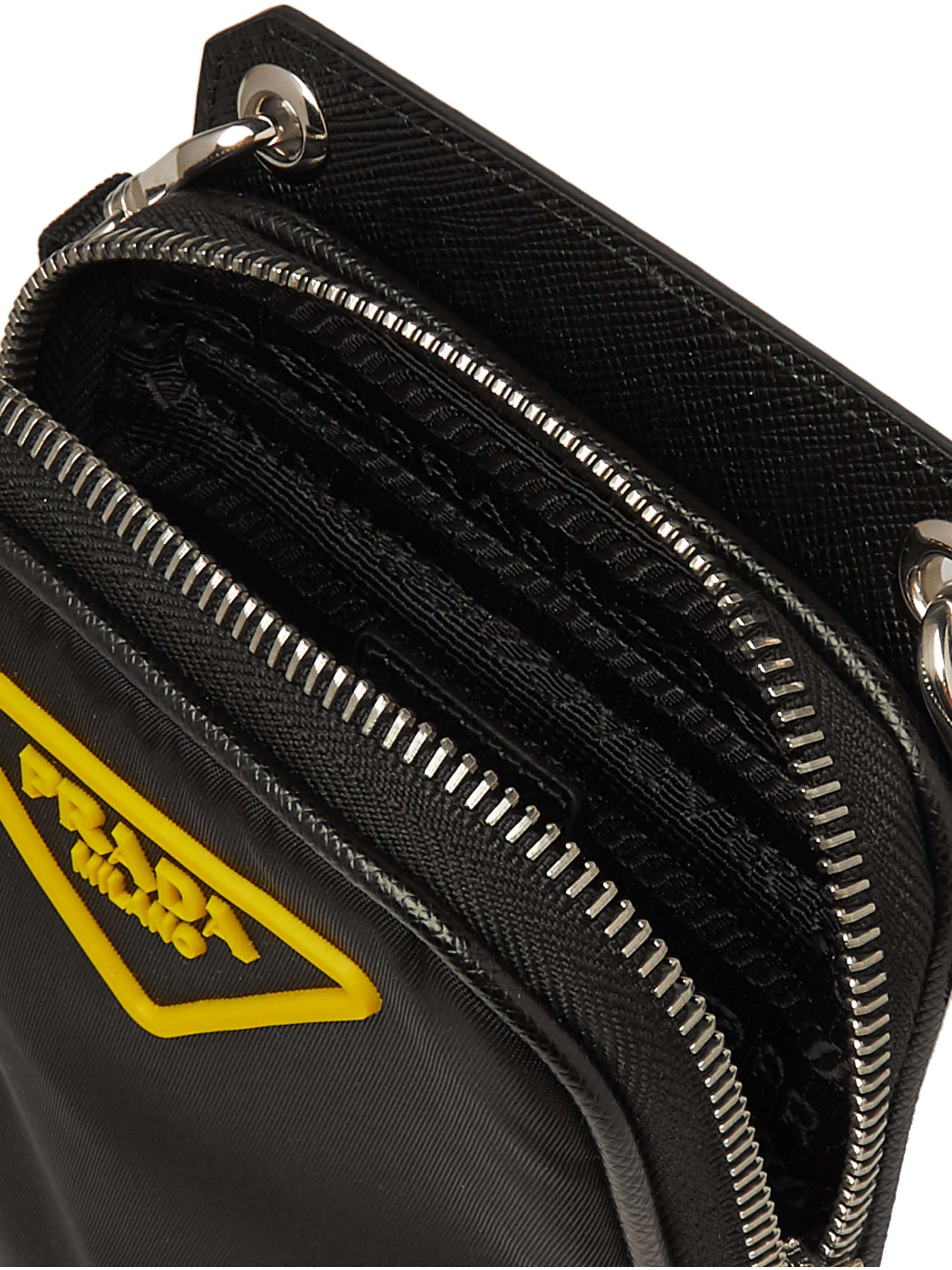 PRADA Saffiano Leather-Trimmed Nylon Phone Pouch