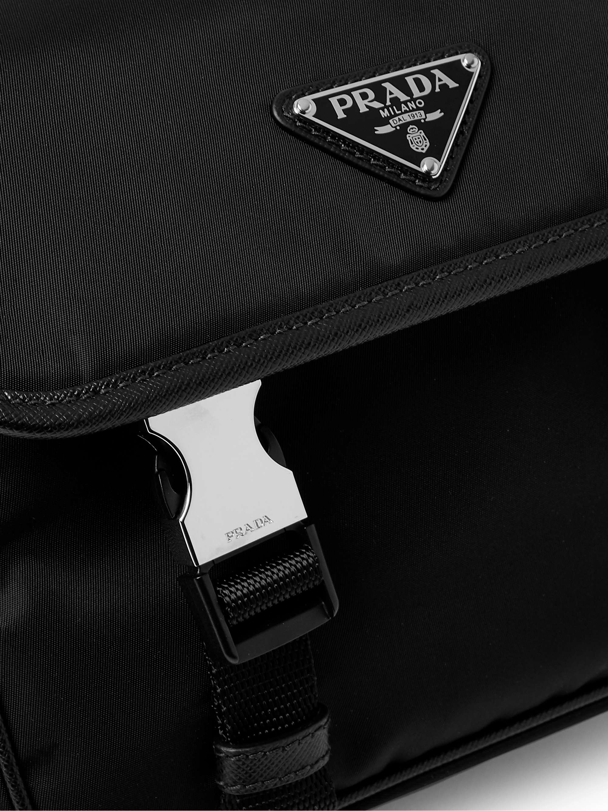 PRADA Saffiano Leather-Trimmed Nylon Messenger Bag