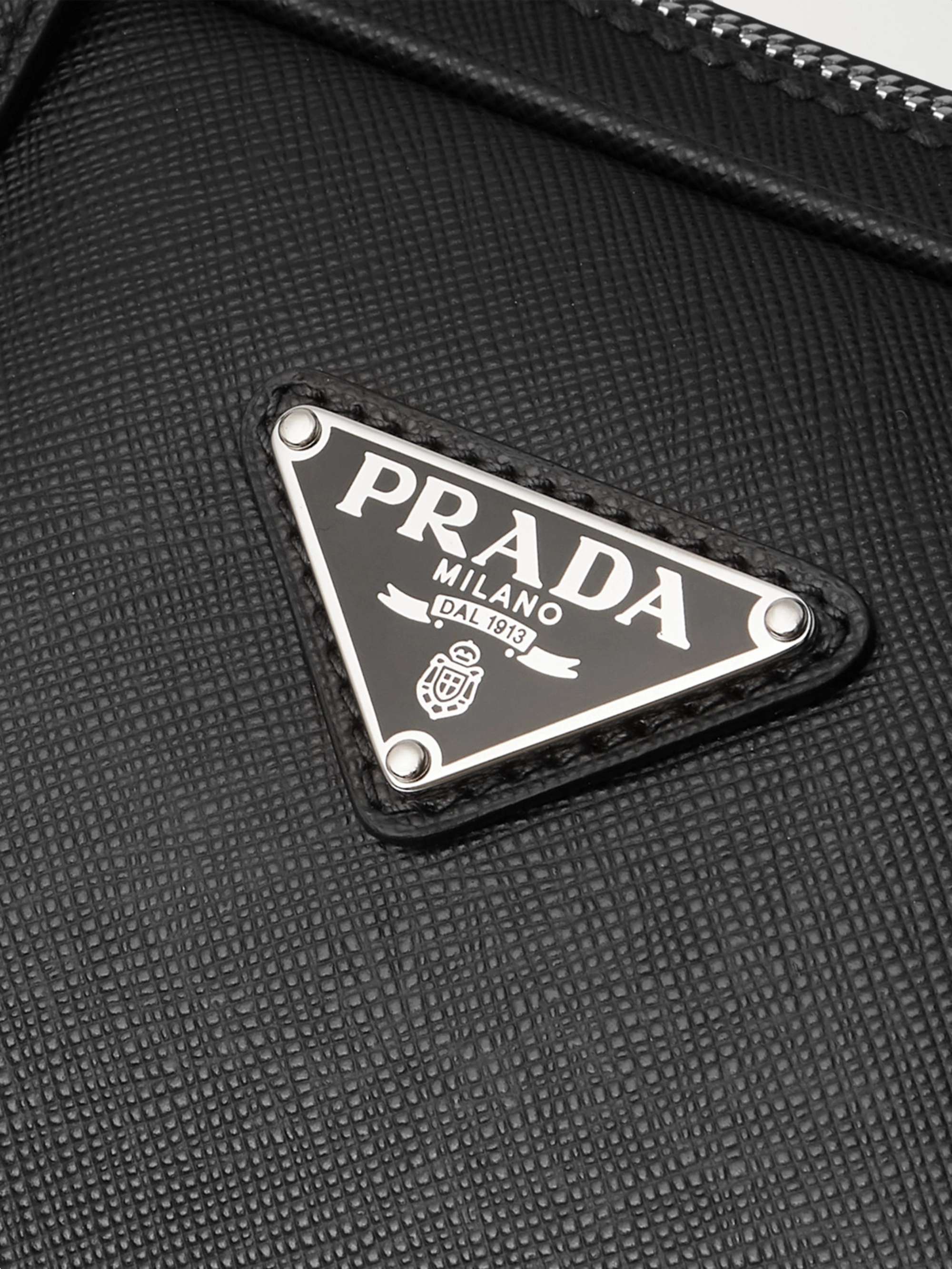 PRADA Logo-Appliquéd Saffiano Leather Briefcase