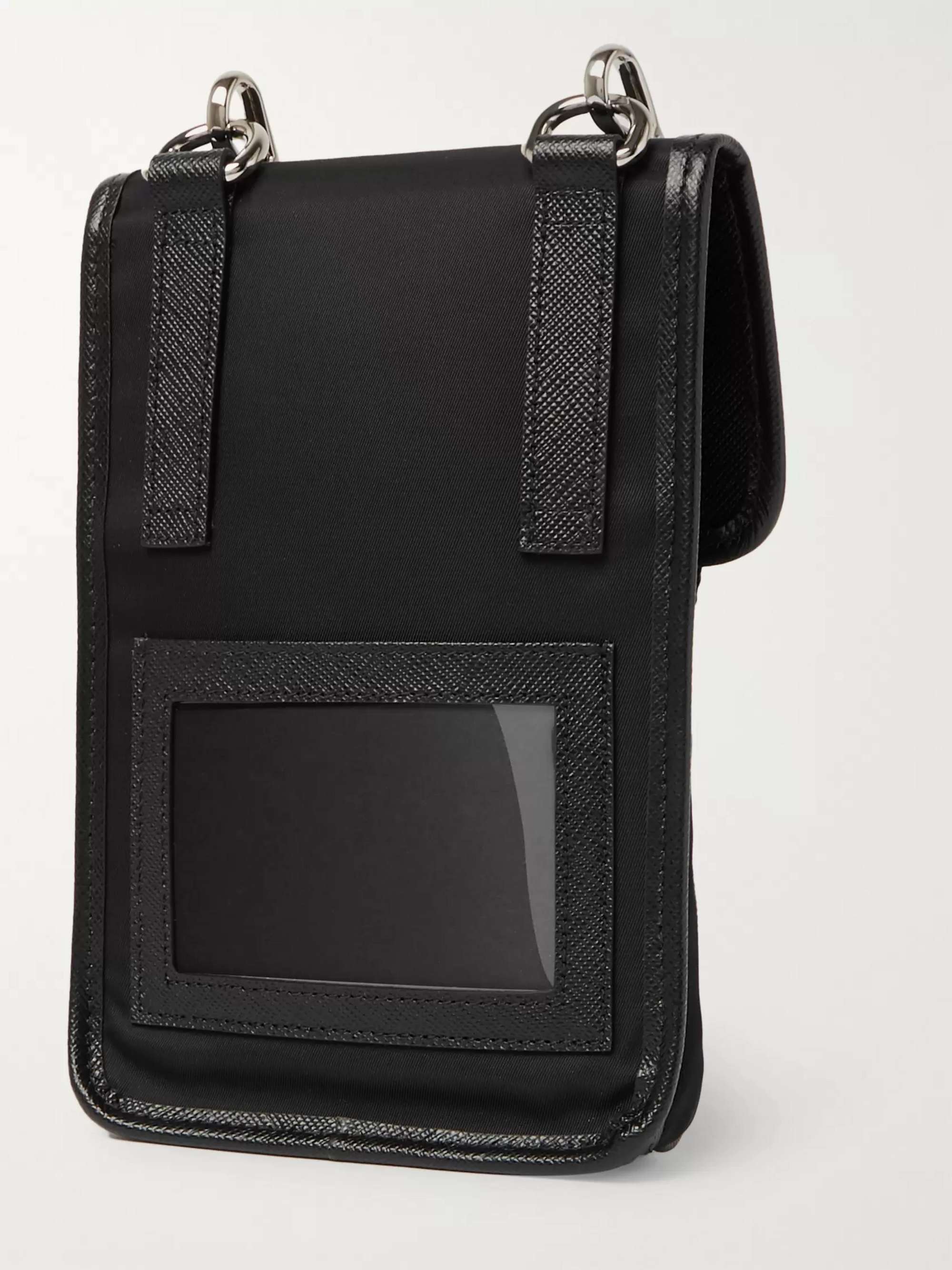 PRADA North West Logo-Appliquéd Leather-Trimmed Nylon Messenger Bag