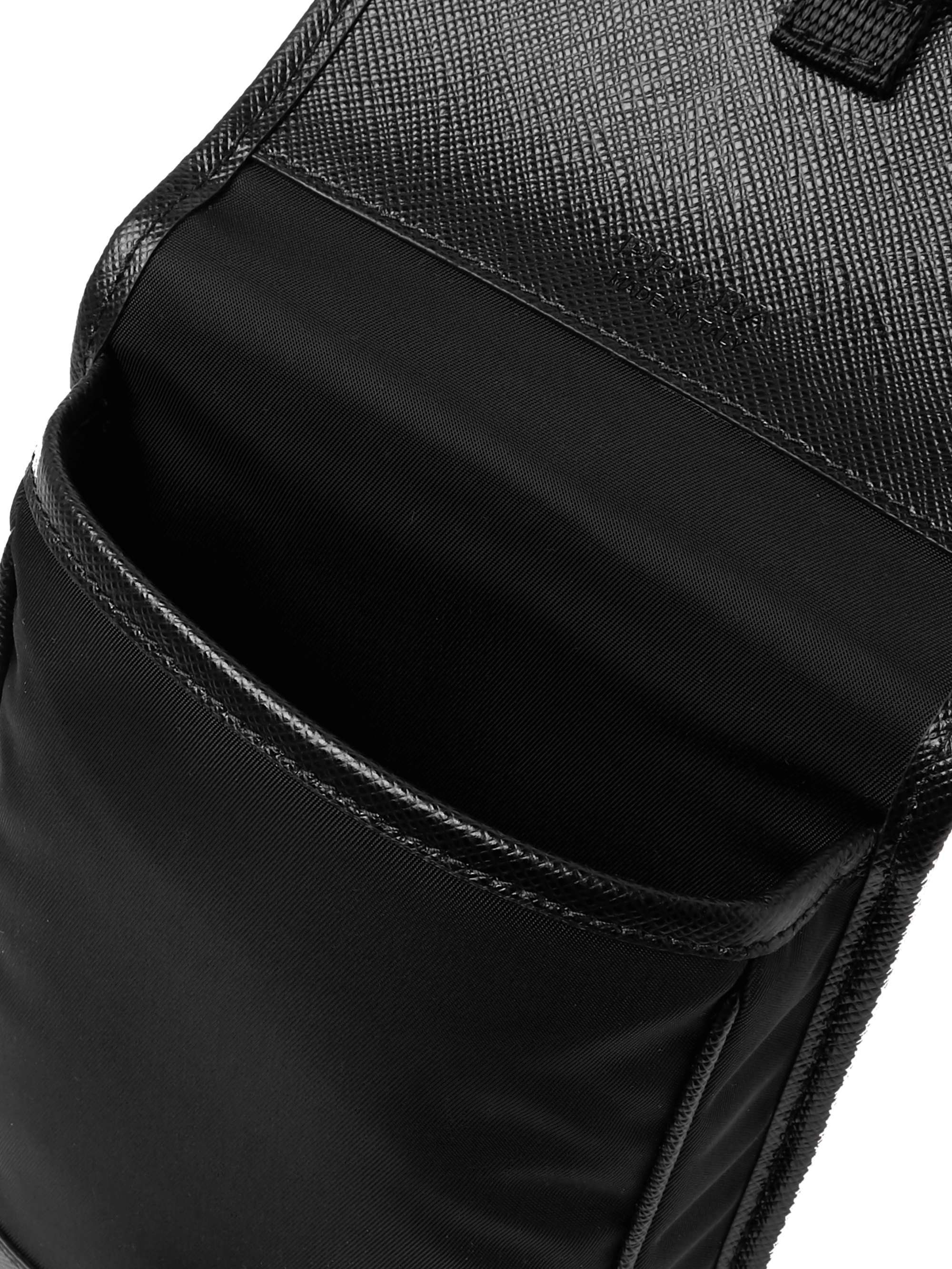 PRADA North West Logo-Appliquéd Leather-Trimmed Nylon Messenger Bag