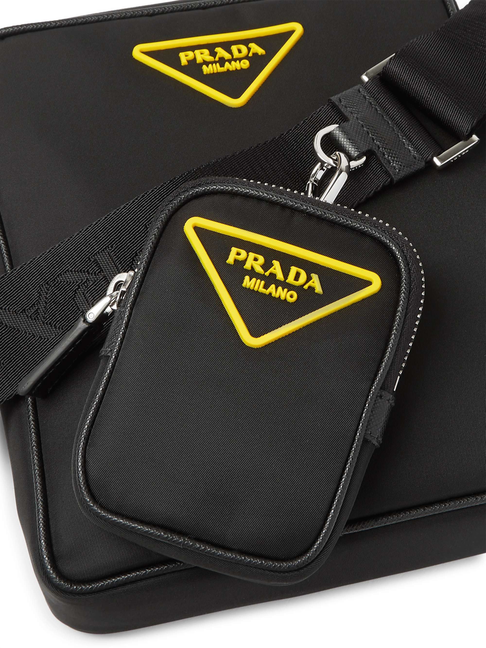 PRADA Logo-Appliquéd Saffiano Leather-Trimmed Nylon Messenger Bag