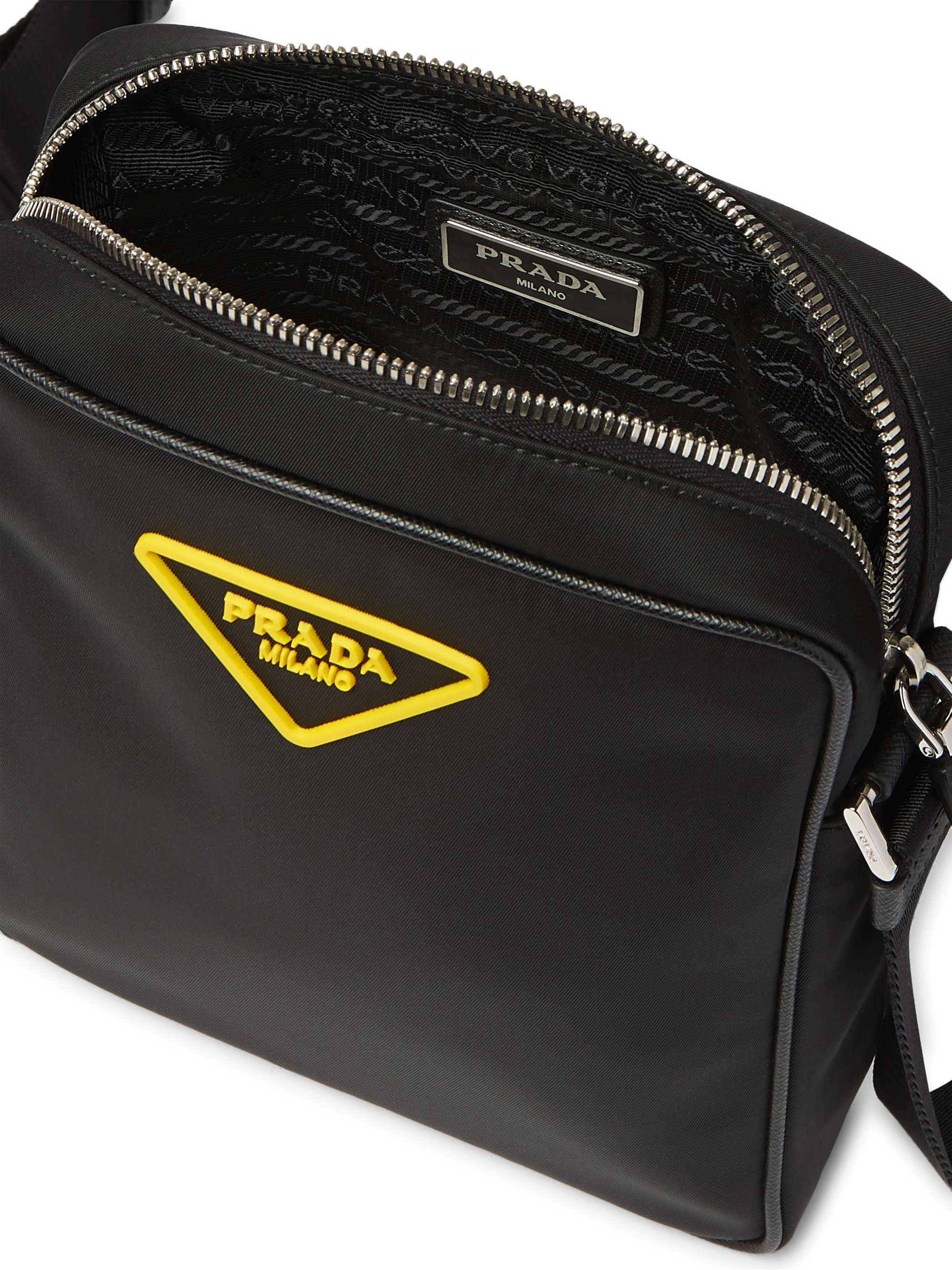 PRADA Logo-Appliquéd Saffiano Leather-Trimmed Nylon Messenger Bag