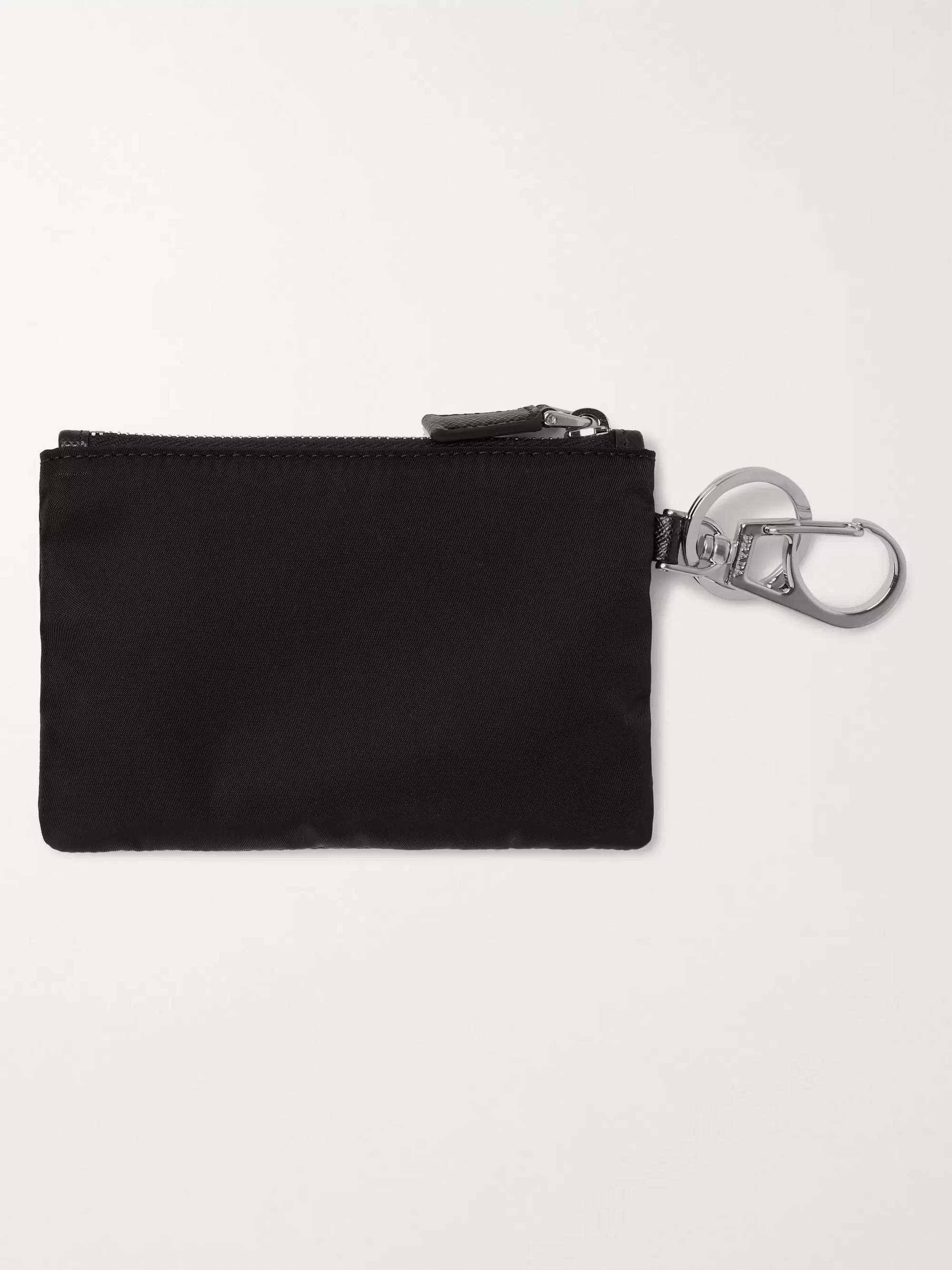 PRADA Logo-Appliquéd Leather-Trimmed Nylon Pouch