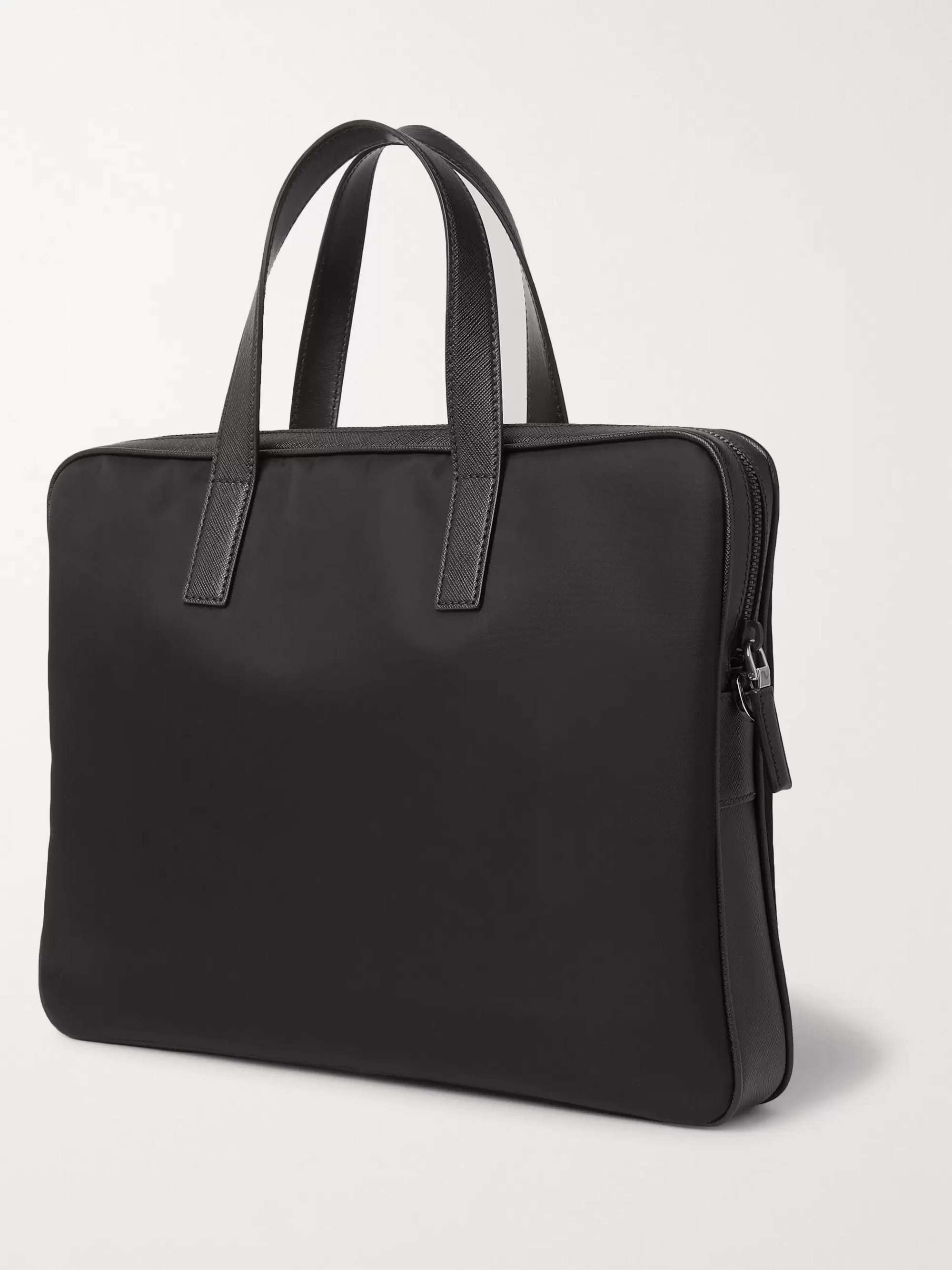 PRADA Saffiano Leather-Trimmed Nylon Briefcase