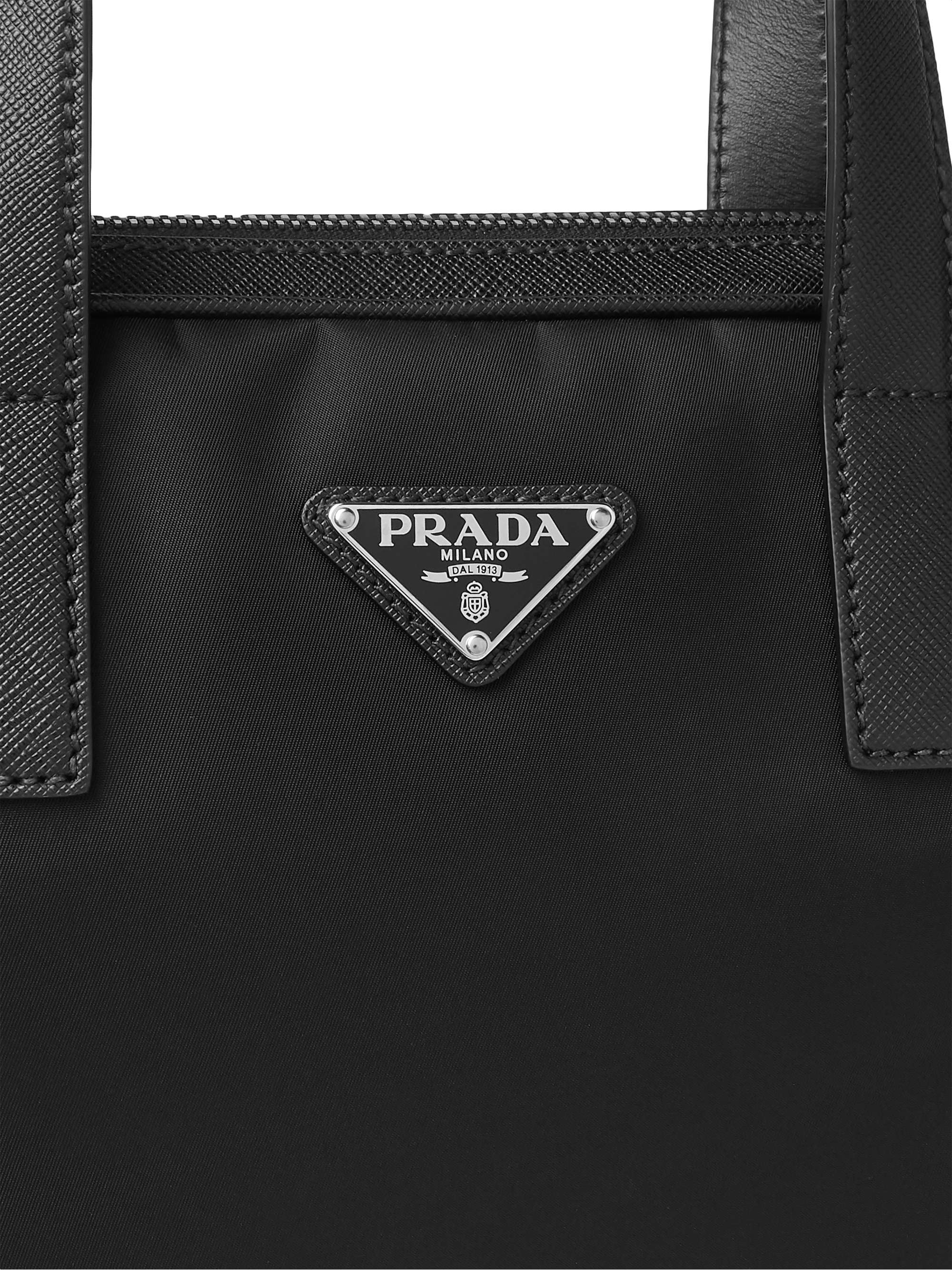 PRADA Saffiano Leather-Trimmed Nylon Briefcase