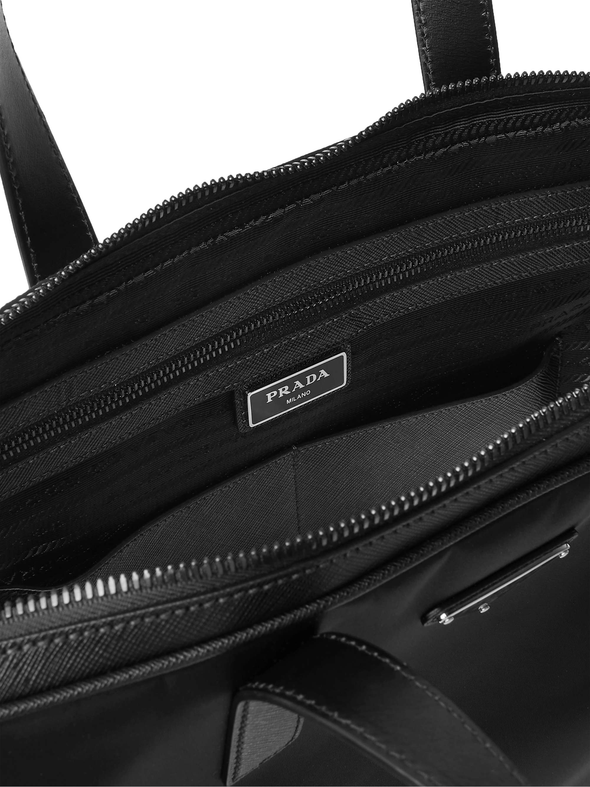 PRADA Saffiano Leather-Trimmed Nylon Briefcase