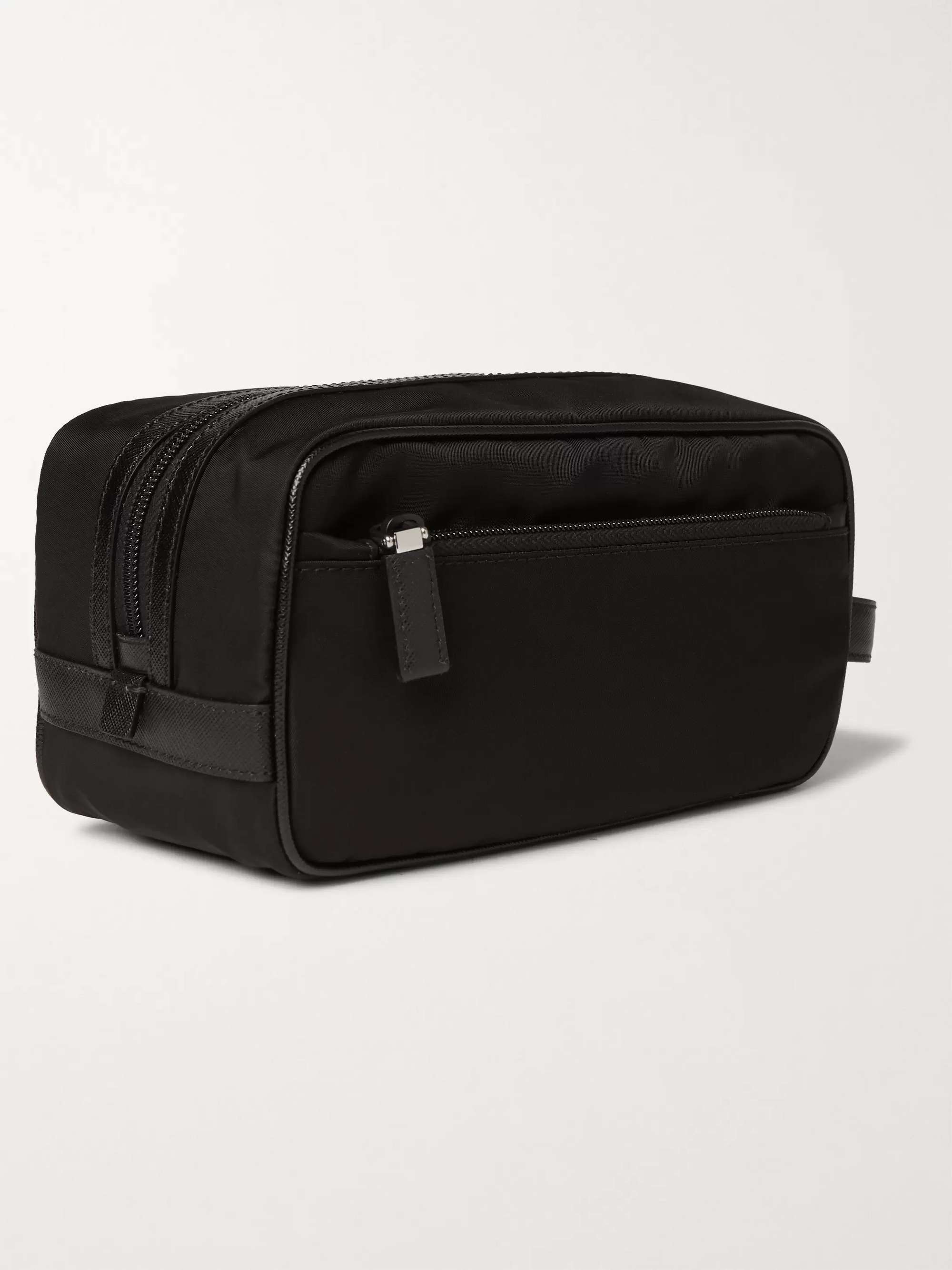 PRADA Saffiano Leather-Trimmed Nylon Wash Bag
