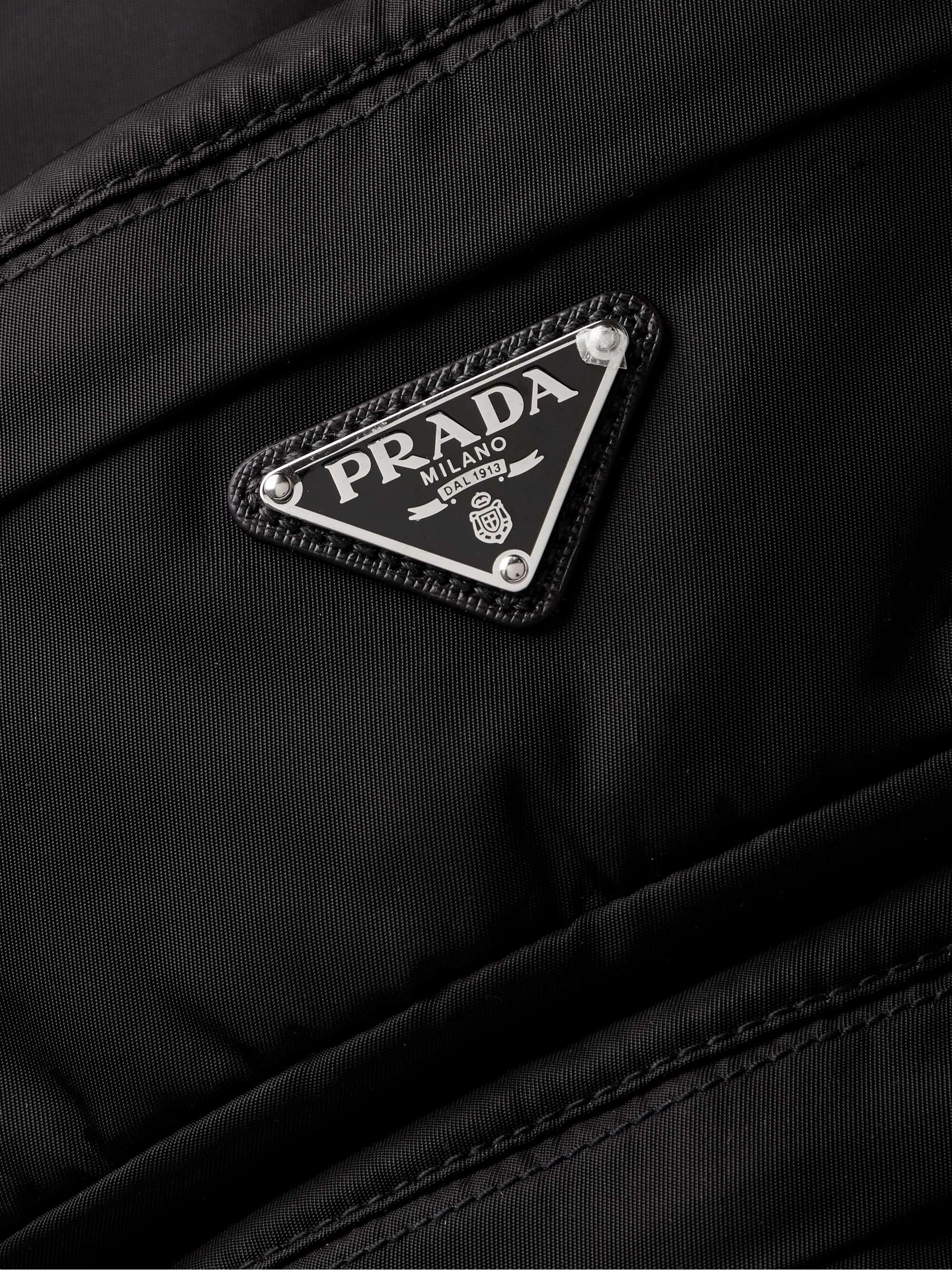 PRADA Logo-Appliquéd Leather-Trimmed Nylon Backpack