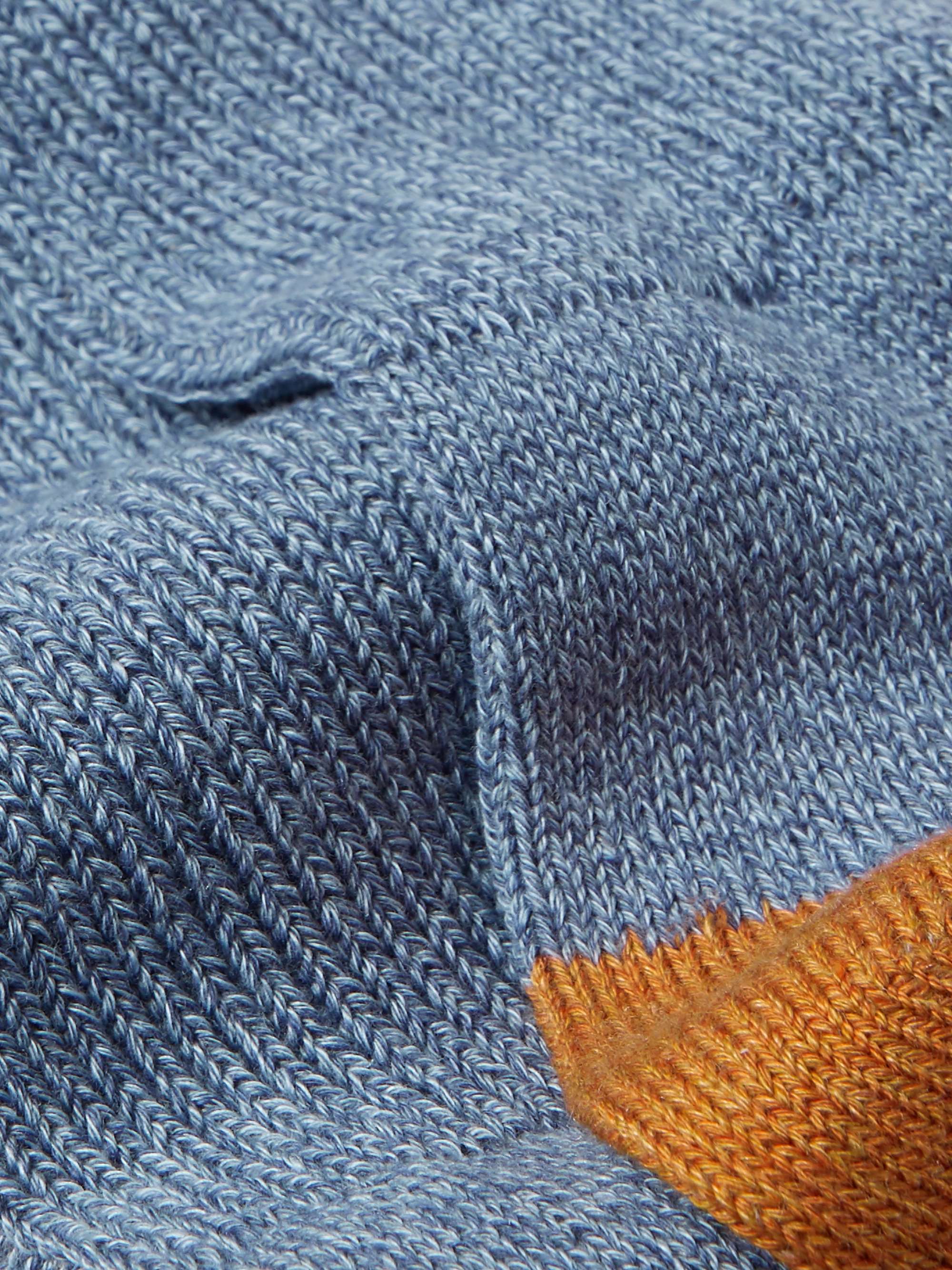 MR P. Ribbed Mélange Stretch Cotton-Blend Socks