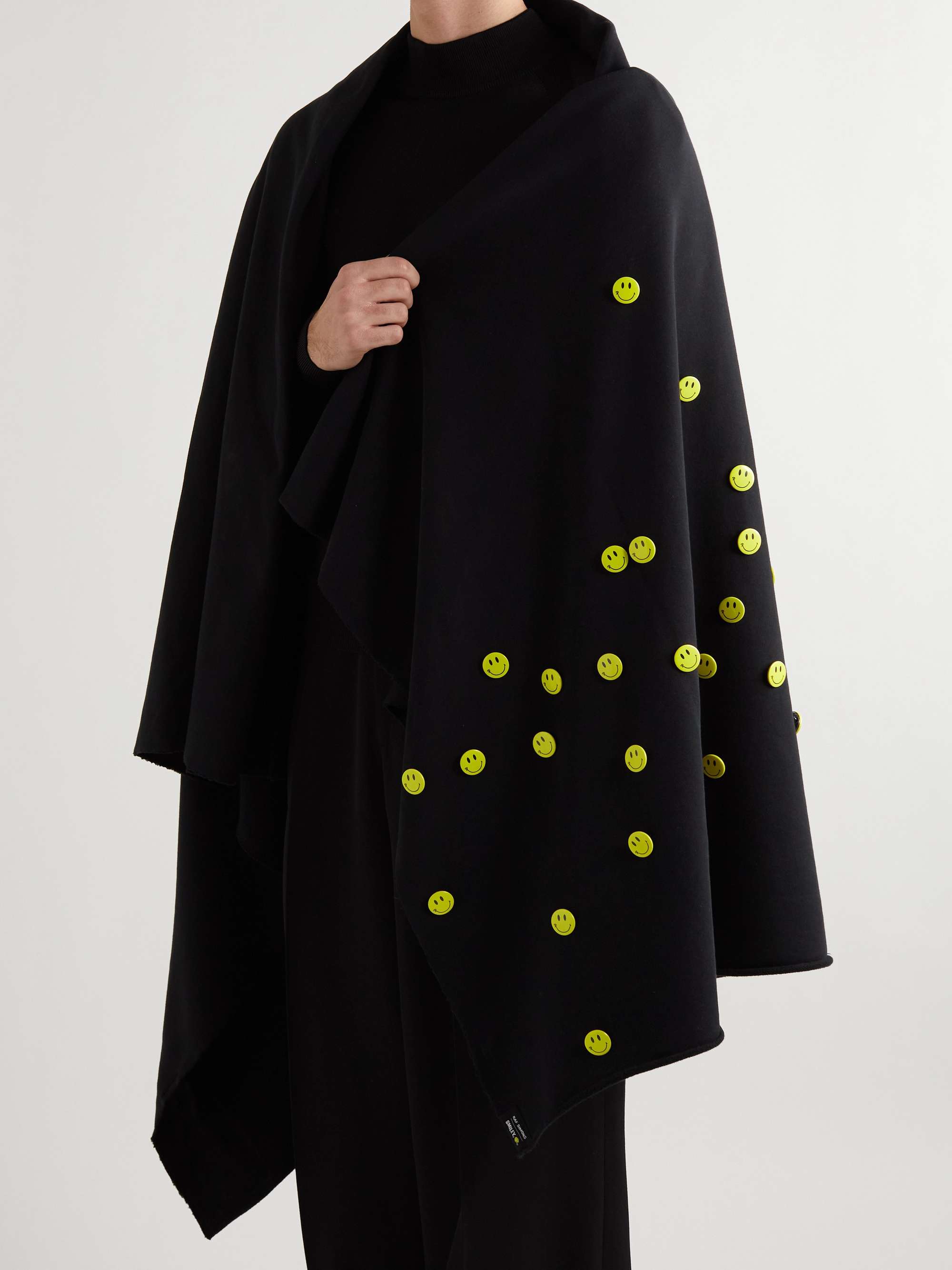 RAF SIMONS + Smiley Embellished Appliquéd Cotton-Jersey Throw