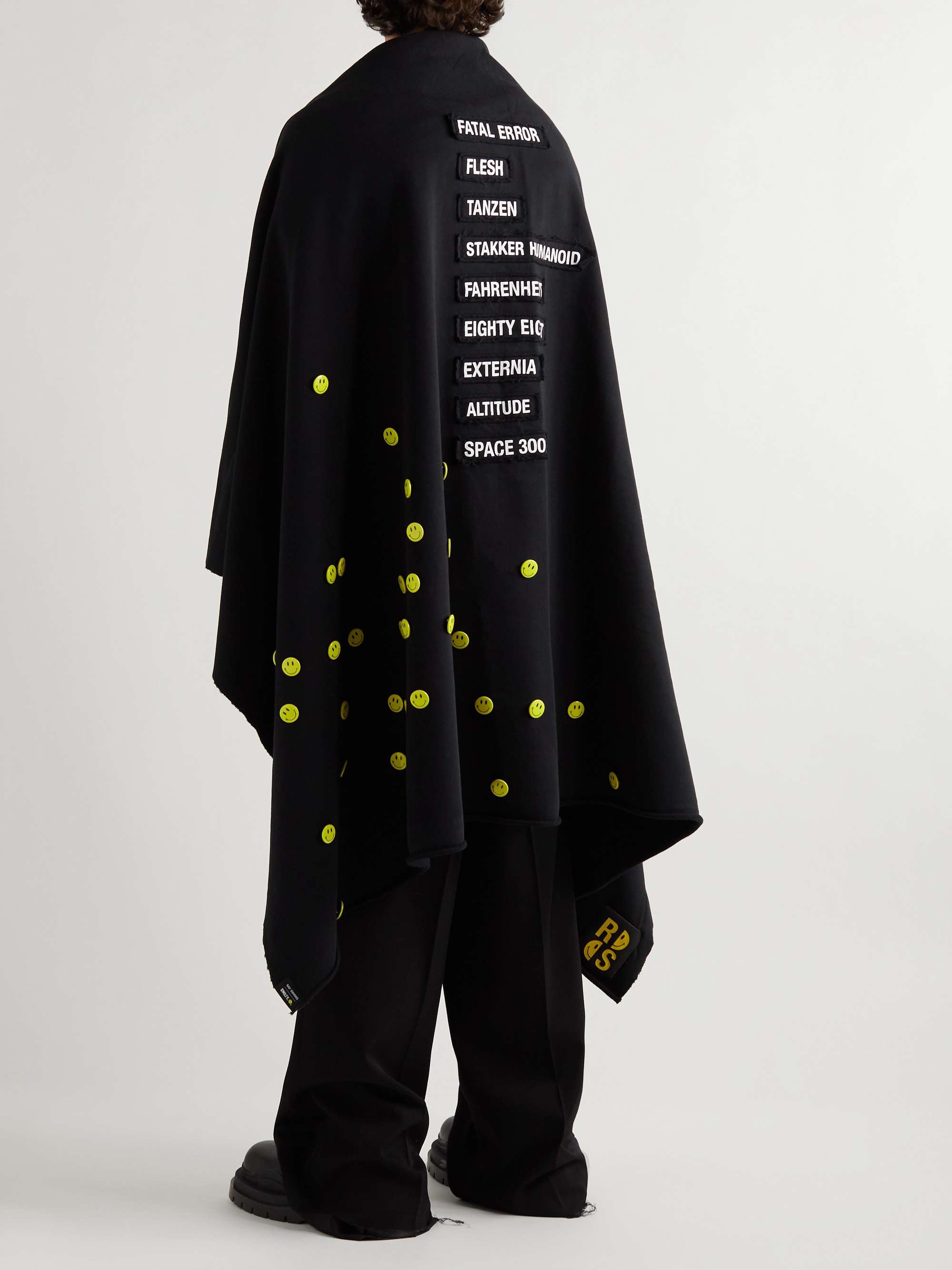 RAF SIMONS + Smiley Embellished Appliquéd Cotton-Jersey Throw