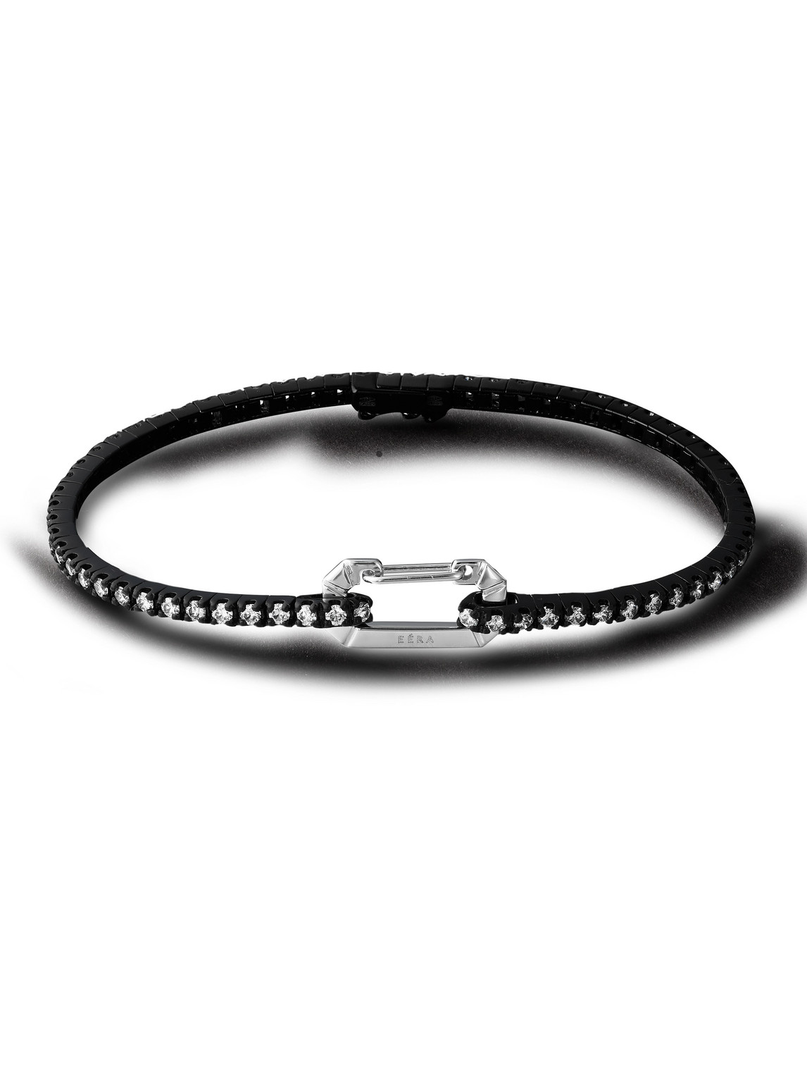 Eéra Paris White Gold Diamond Tennis Bracelet In Black