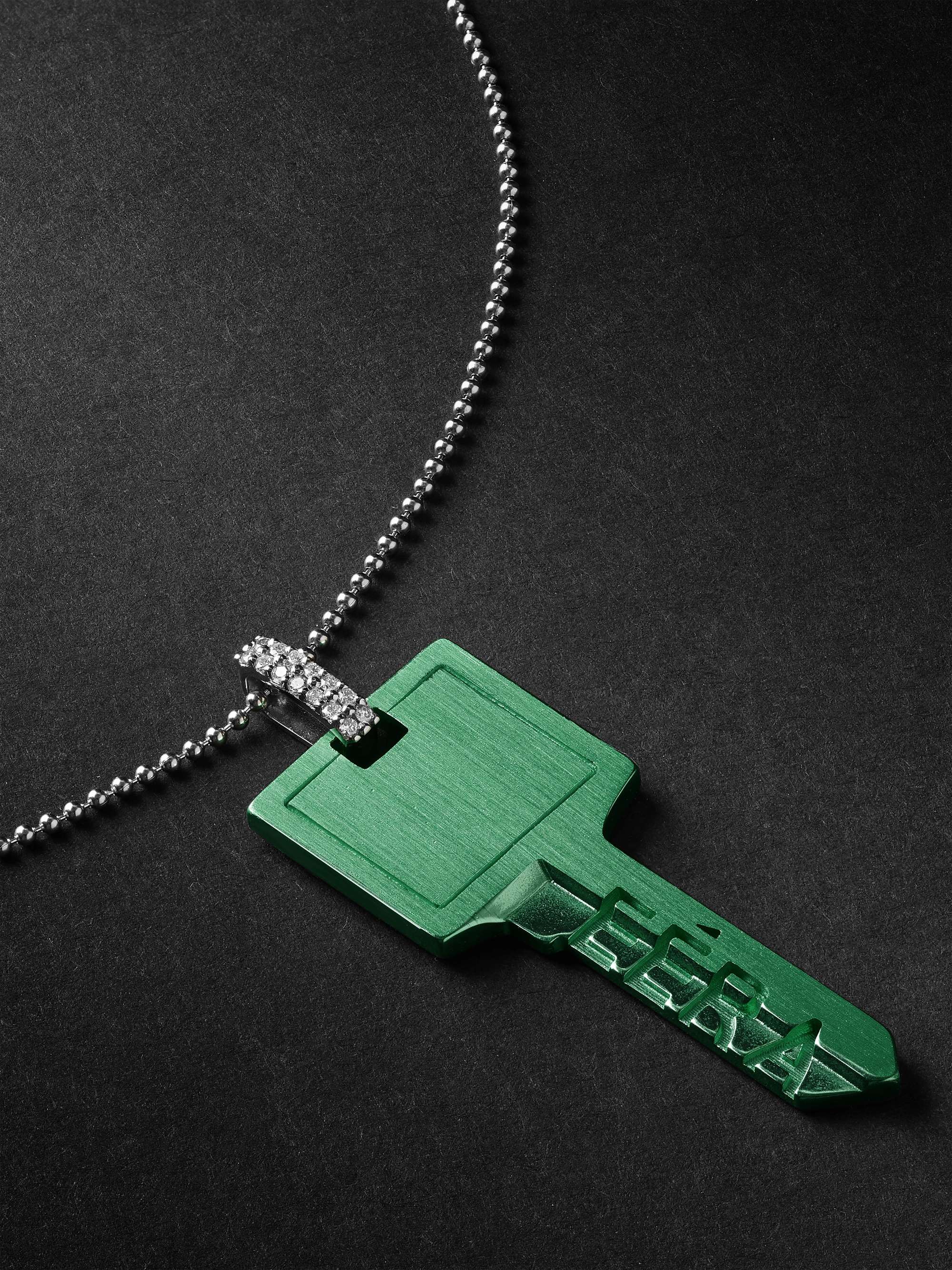 EÉRA Key White Gold, Silver and Diamond Pendant Necklace