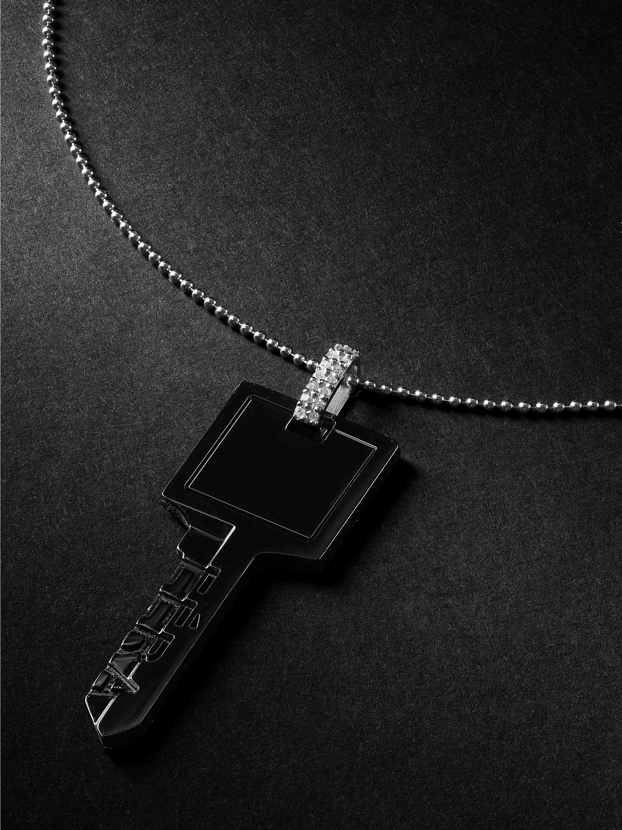 EÉRA Key White Gold, Silver and Diamond Pendant Necklace
