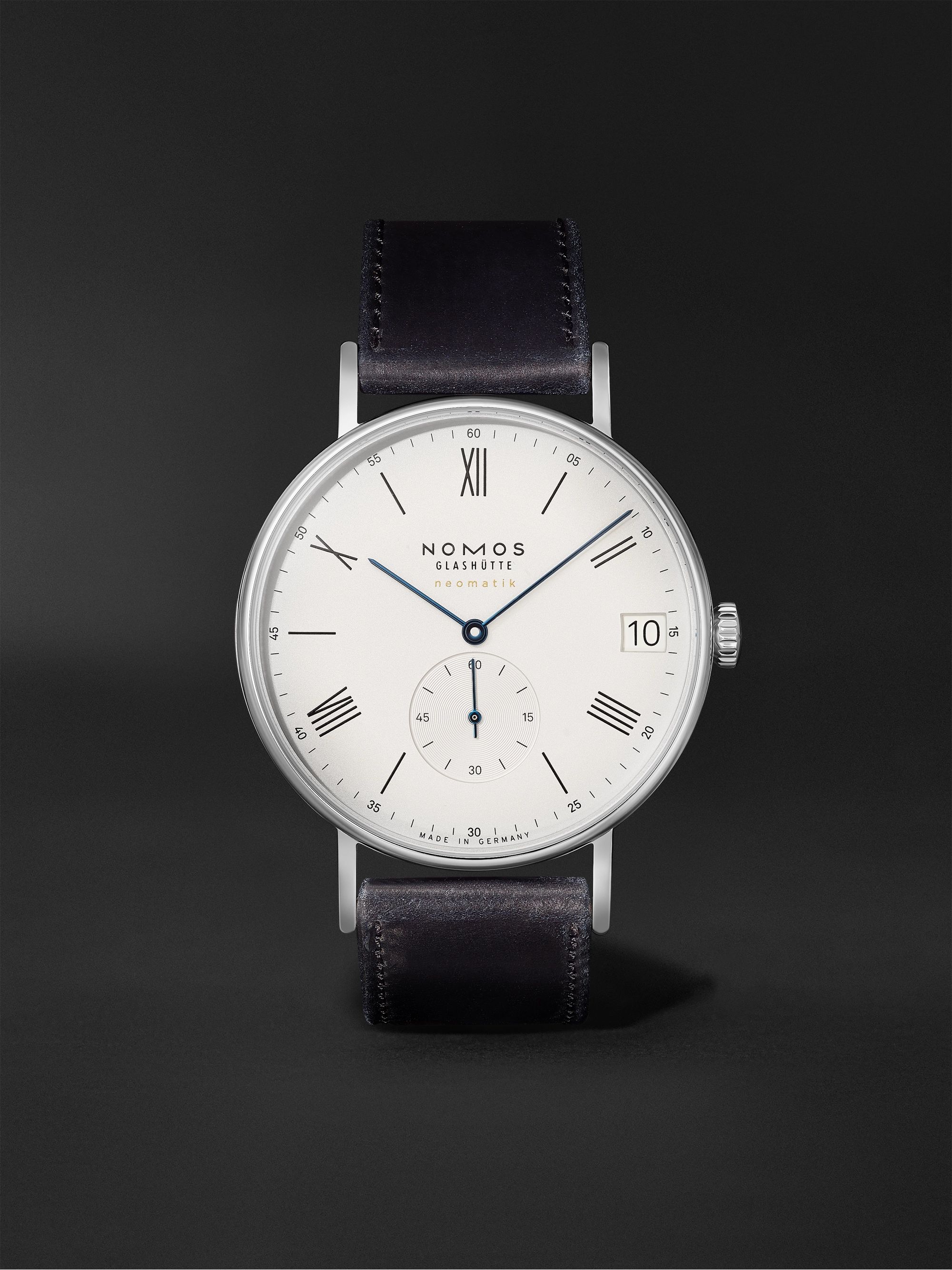 NOMOS GLASHÜTTE Ludwig Neomatik 41 Automatic 40.5mm Stainless Steel and Leather Watch, Ref. No. 261