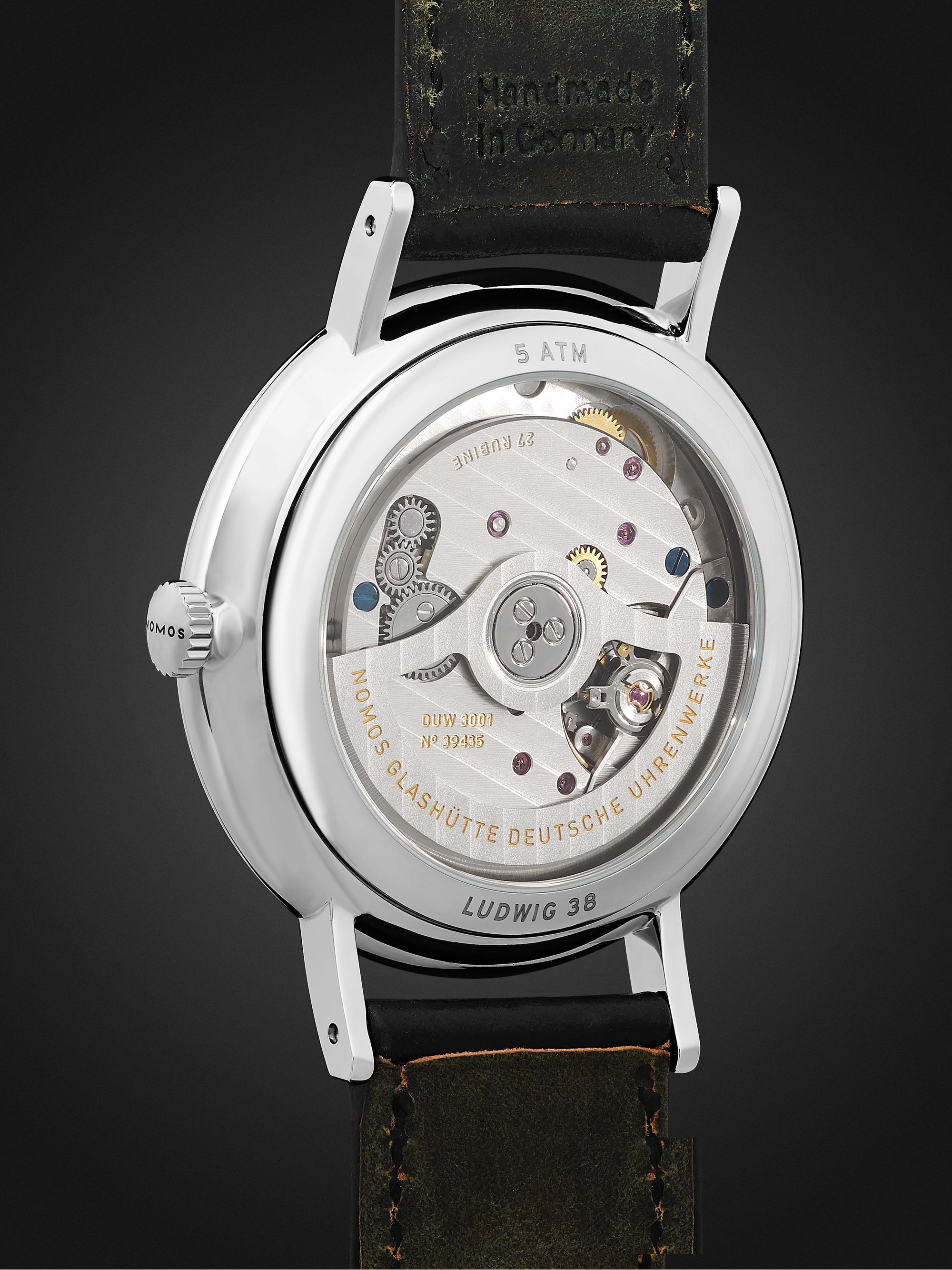NOMOS GLASHÜTTE Ludwig Neomatik 39 Automatic 38.5mm Stainless Steel and Leather Watch, Ref. No. 250