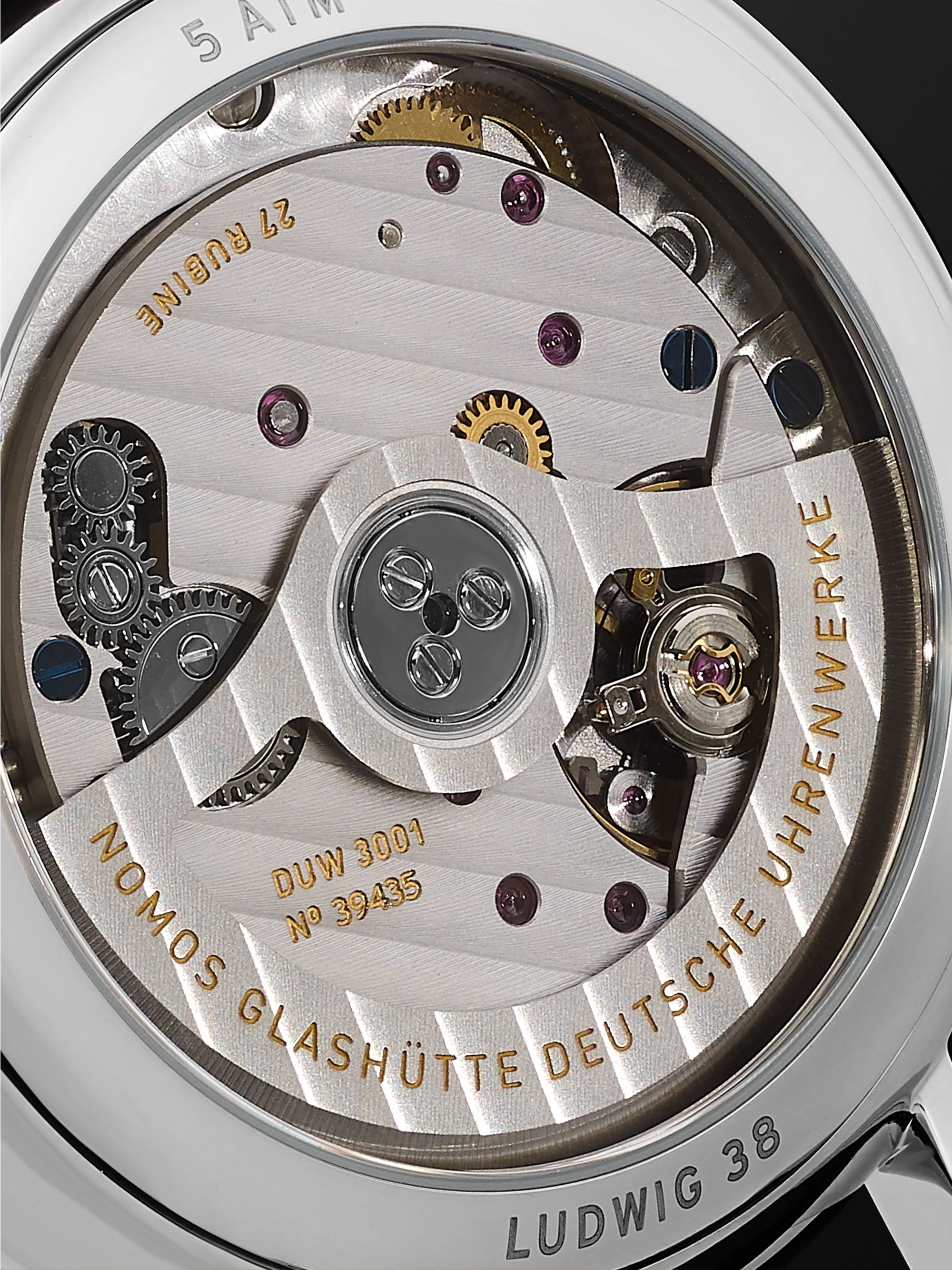 NOMOS GLASHÜTTE Ludwig Neomatik 39 Automatic 38.5mm Stainless Steel and Leather Watch, Ref. No. 250