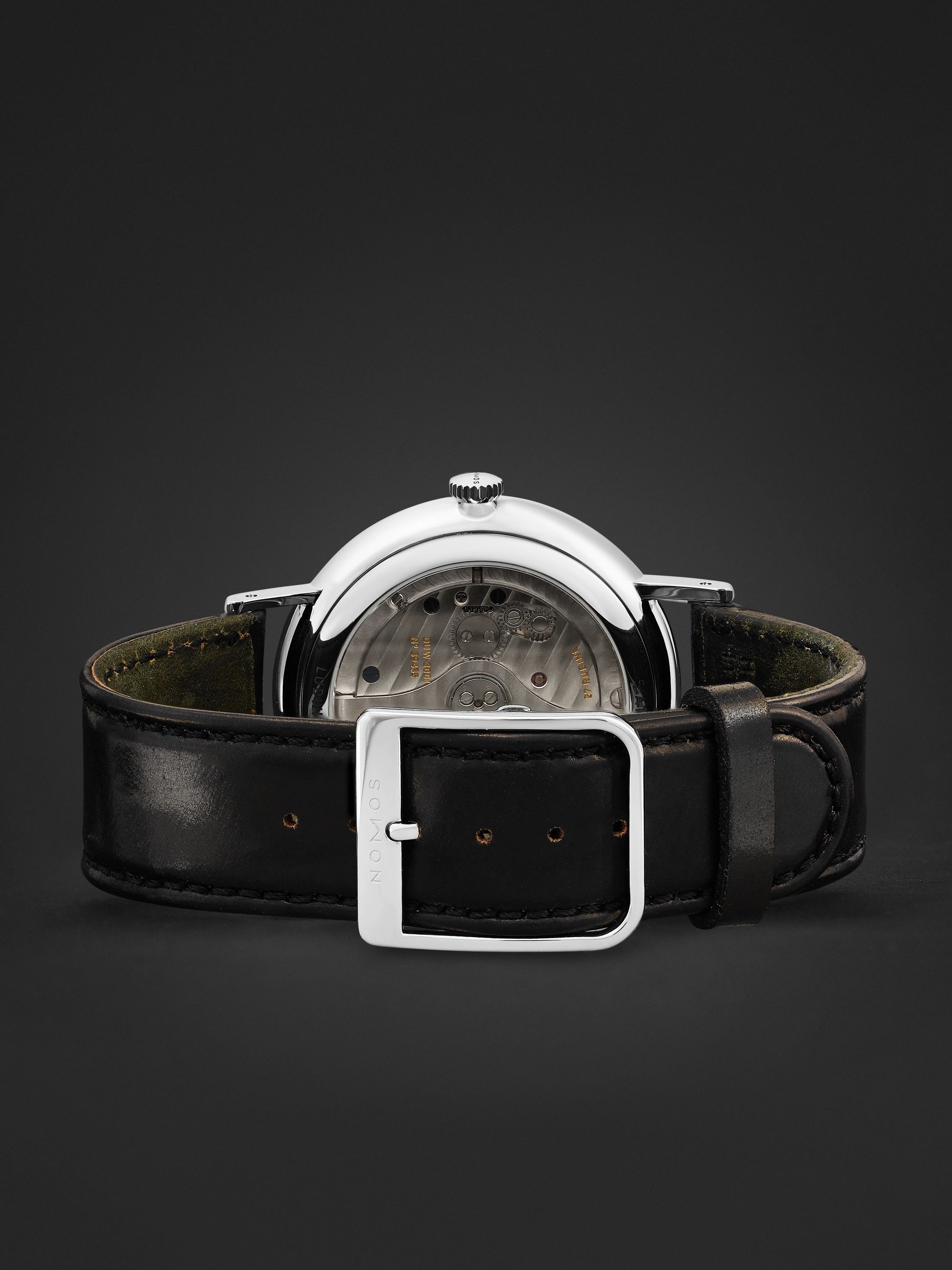 NOMOS GLASHÜTTE Ludwig Neomatik 39 Automatic 38.5mm Stainless Steel and Leather Watch, Ref. No. 250