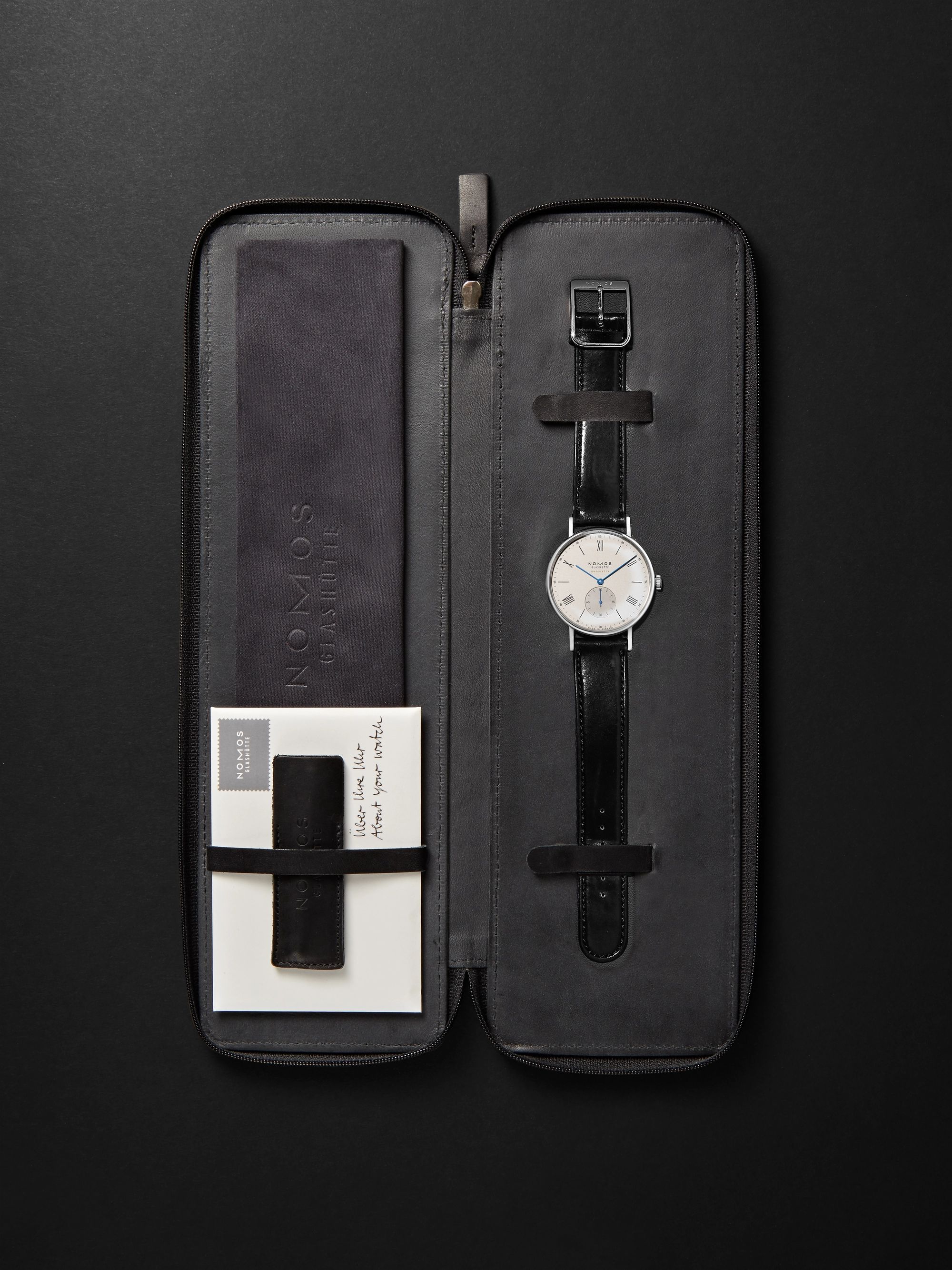 NOMOS GLASHÜTTE Ludwig Neomatik 39 Automatic 38.5mm Stainless Steel and Leather Watch, Ref. No. 250