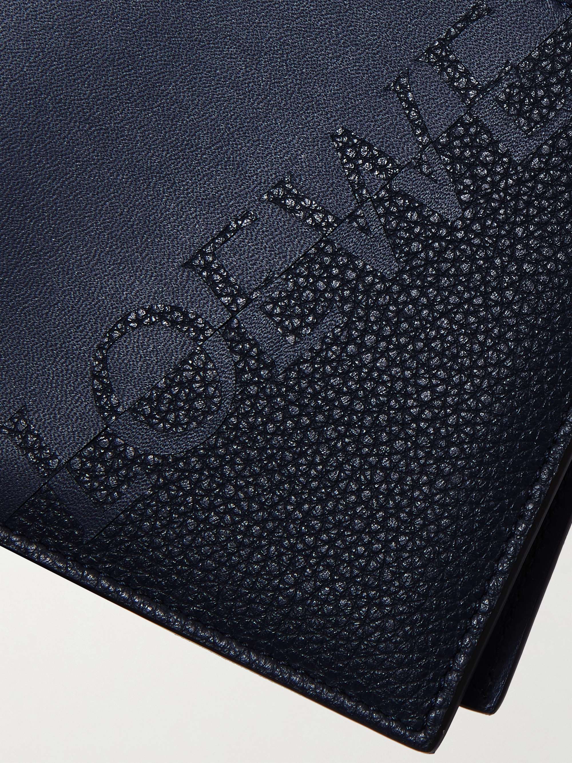 Boss Grained-leather Billfold Wallet Navy