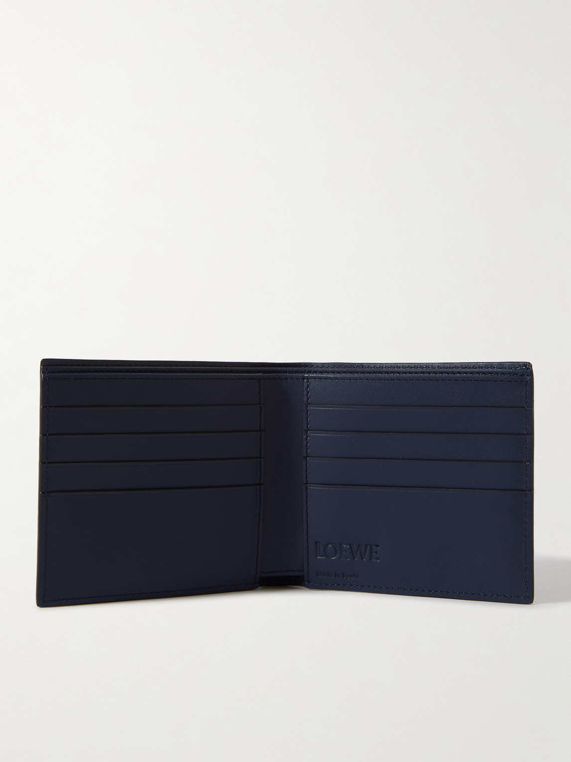 Shop Loewe Logo-detailed Leather Billfold Wallet In Blue