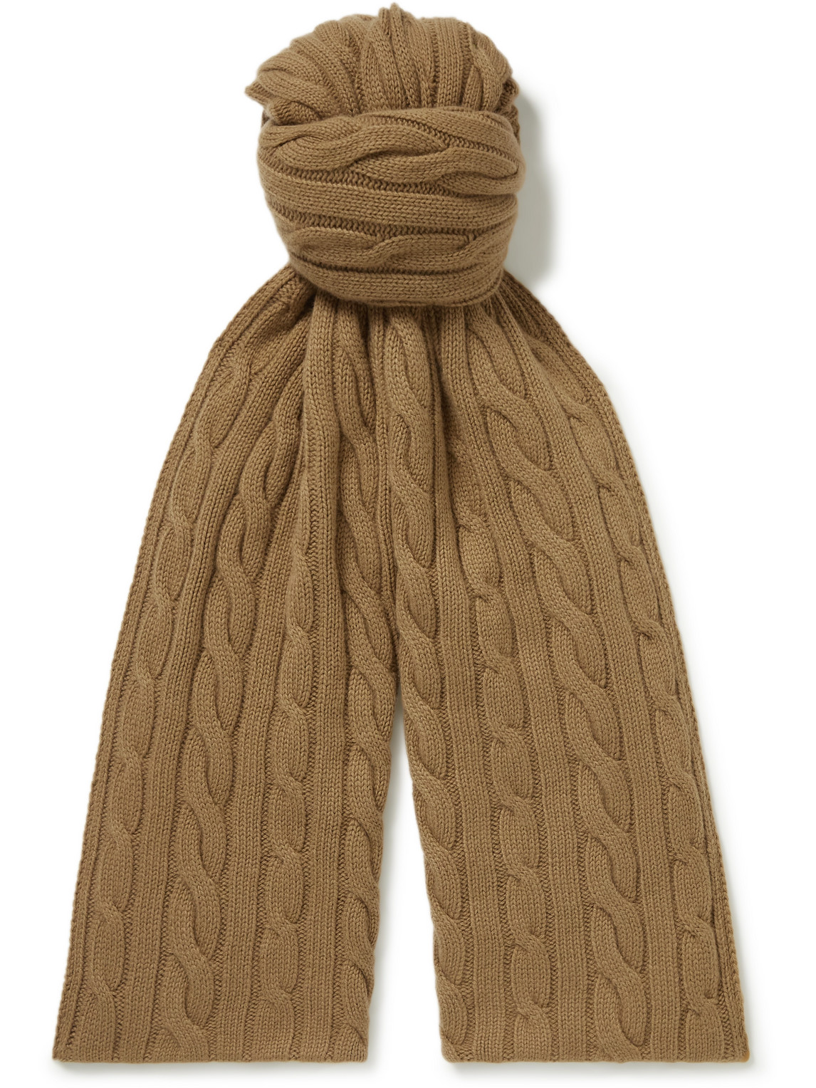 Loro Piana Cable-knit Baby Cashmere Scarf In Brown