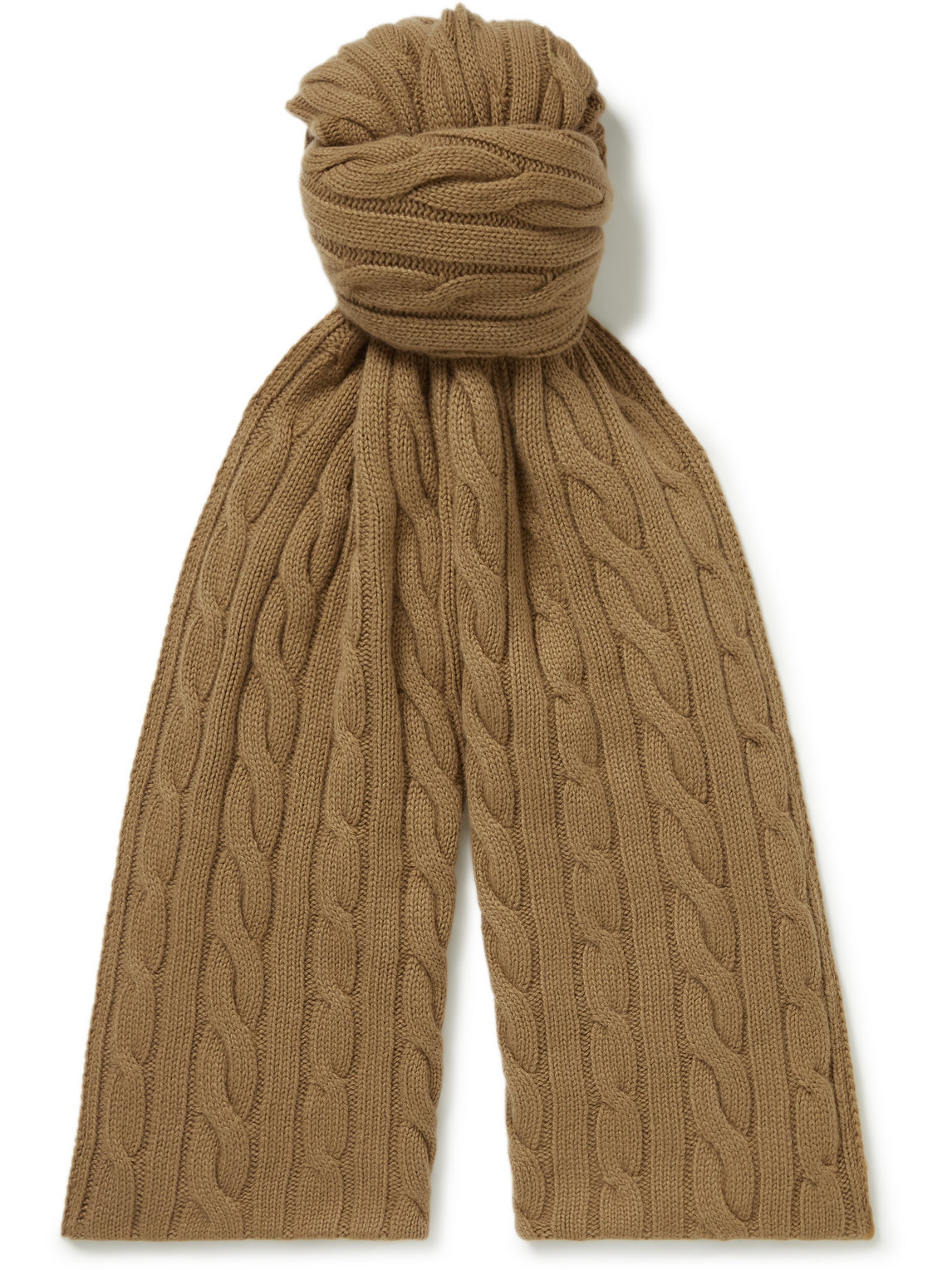Loro Piana - Cable-Knit Baby Cashmere Scarf - Men - Brown