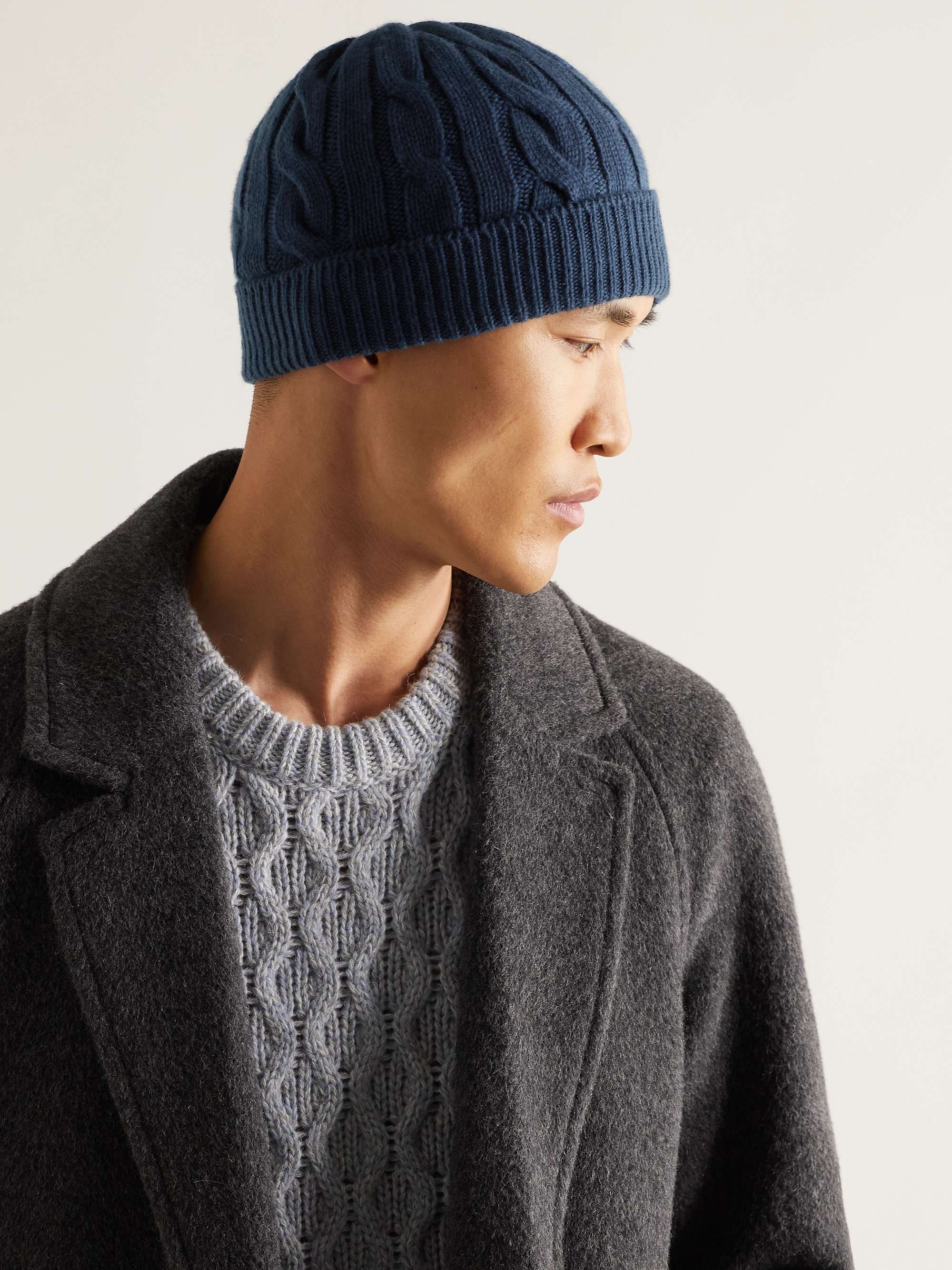 LORO PIANA Cable-Knit Baby Cashmere Beanie