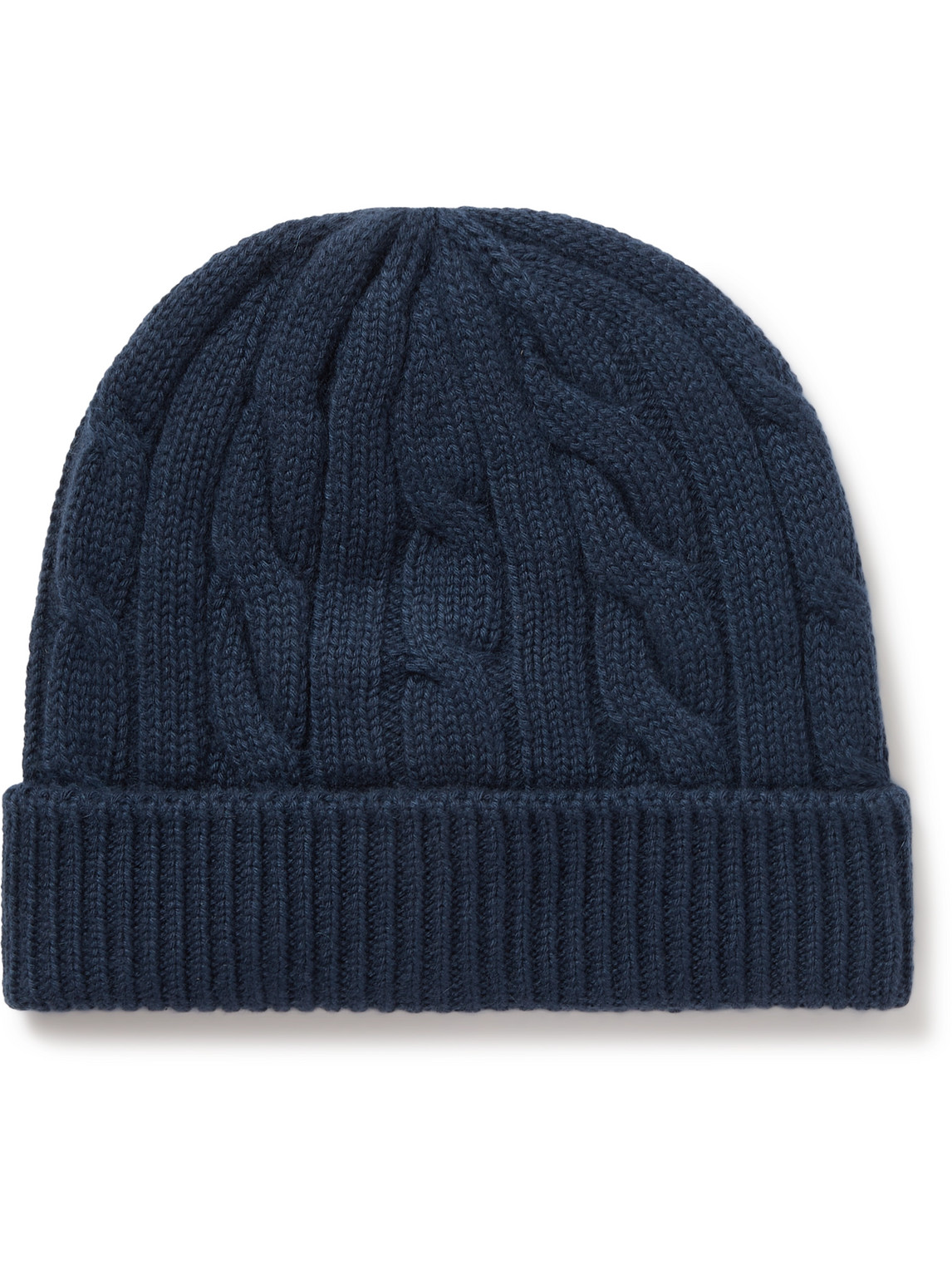 Loro Piana Cable-knit Baby Cashmere Beanie In Blue