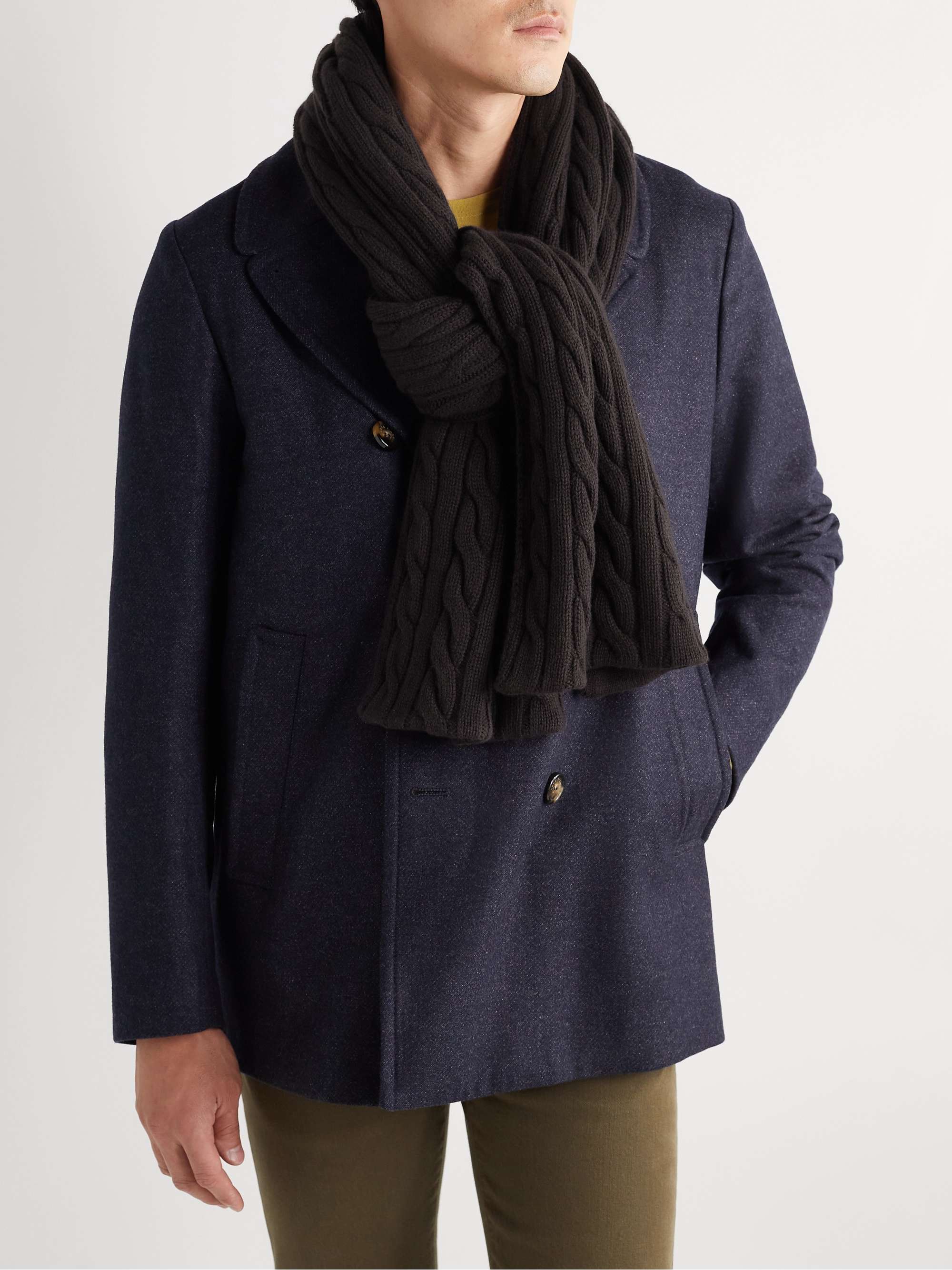 LORO PIANA Cable-Knit Baby Cashmere Scarf