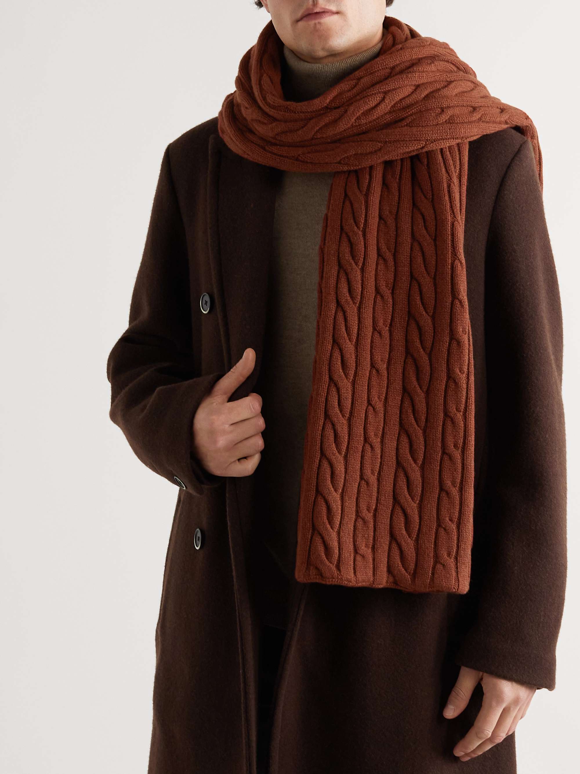 LORO PIANA Cable-Knit Baby Cashmere Scarf