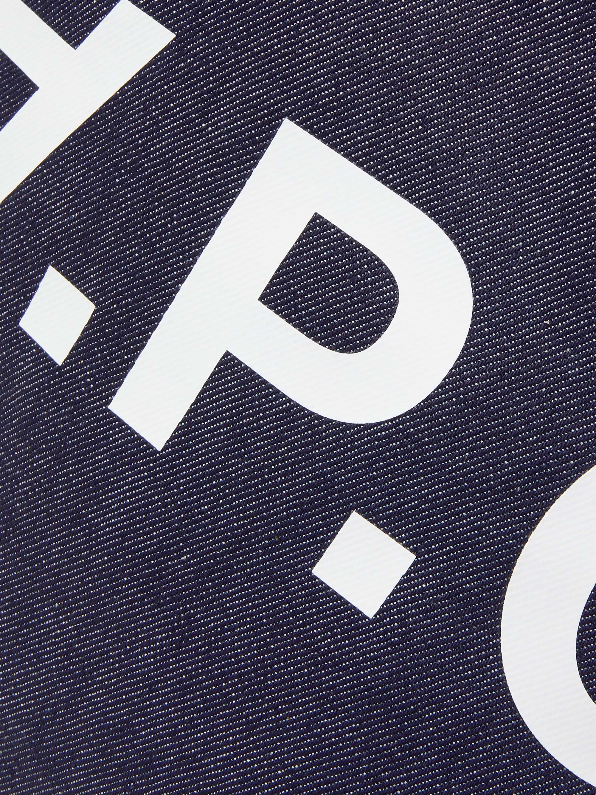 A.P.C. Laure 2.0 Logo-Print Denim Tote Bag