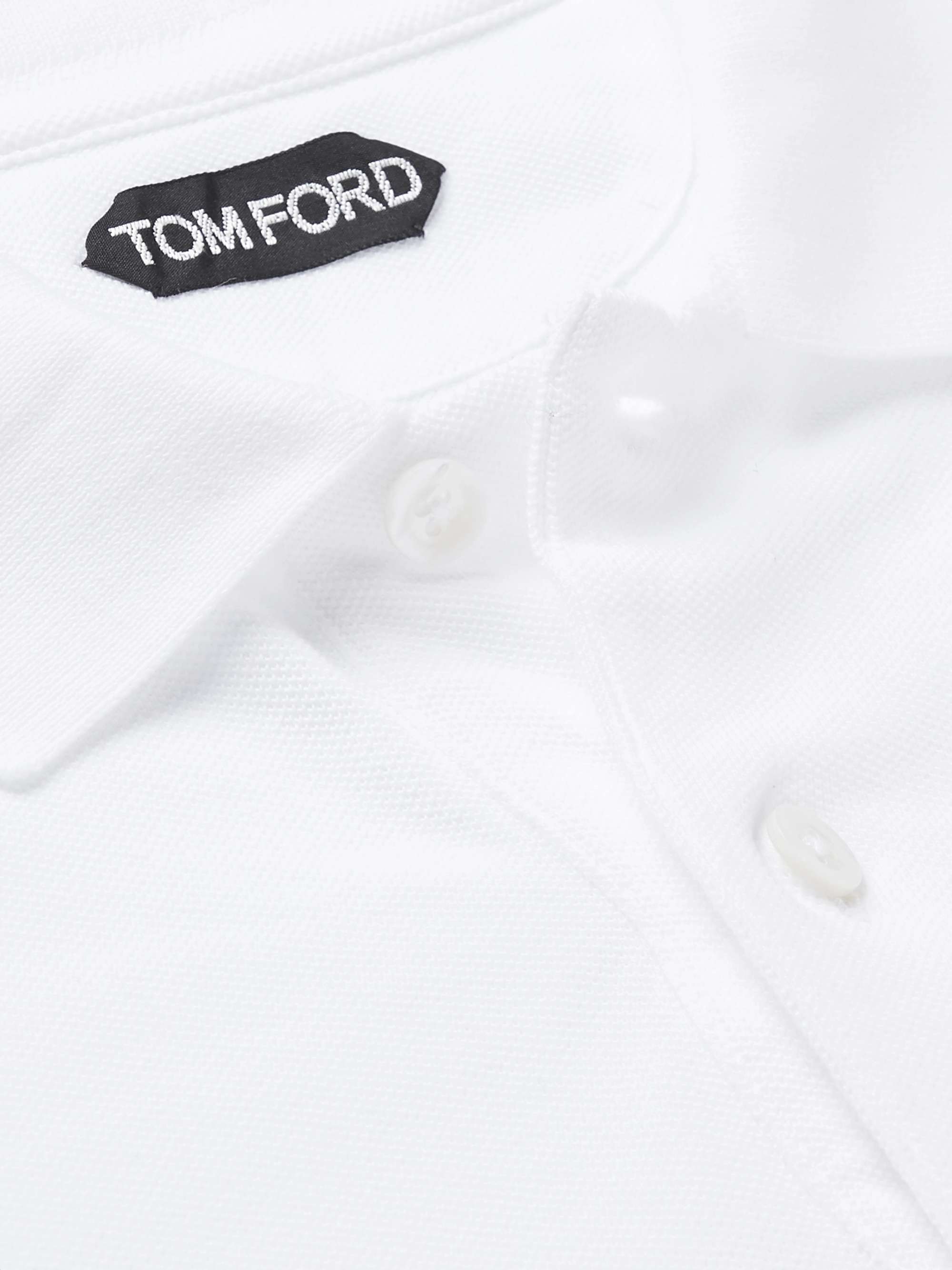 TOM FORD Garment-Dyed Cotton-Piqué Polo Shirt