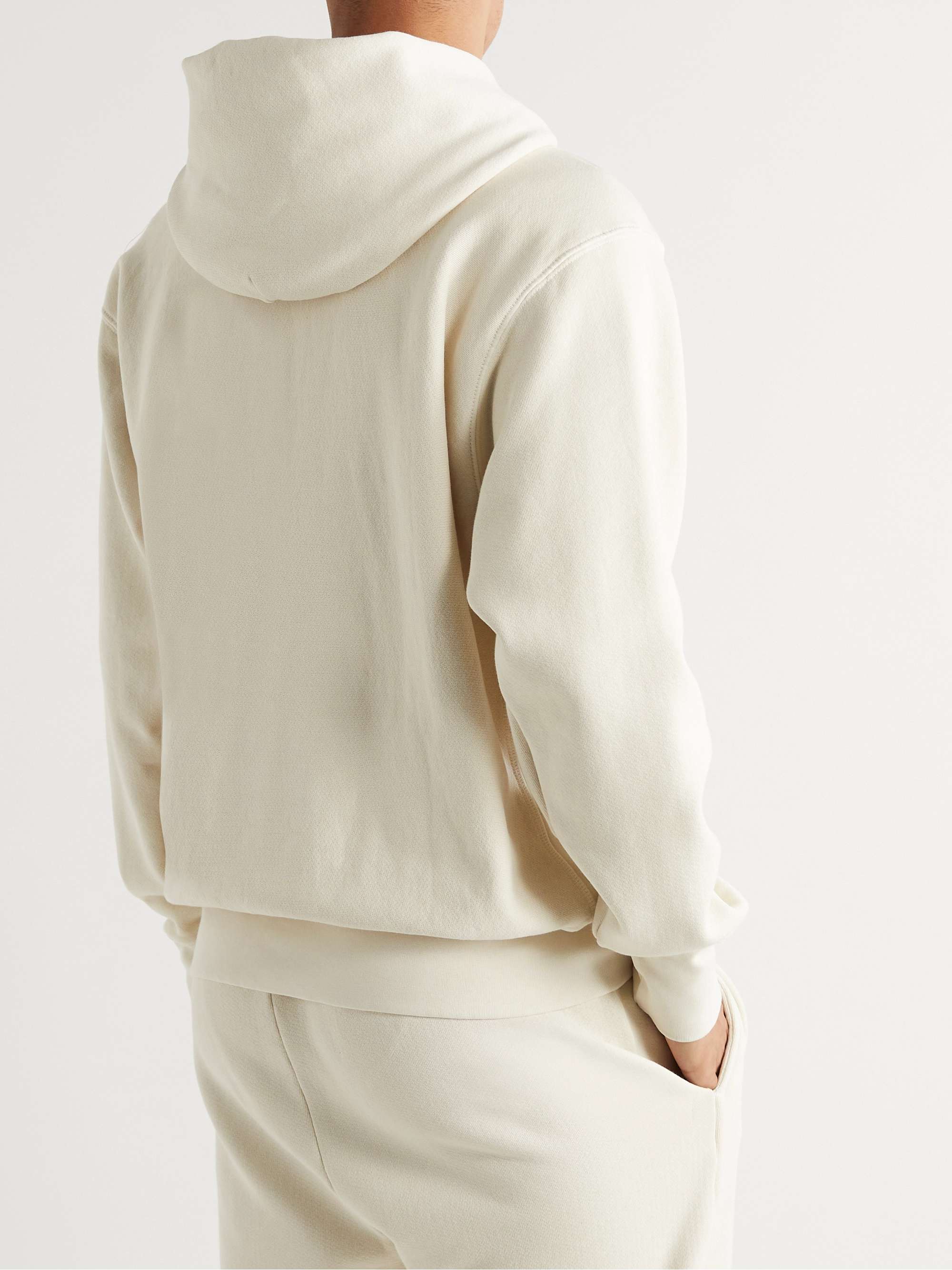 LES TIEN Garment-Dyed Cotton-Jersey Hoodie