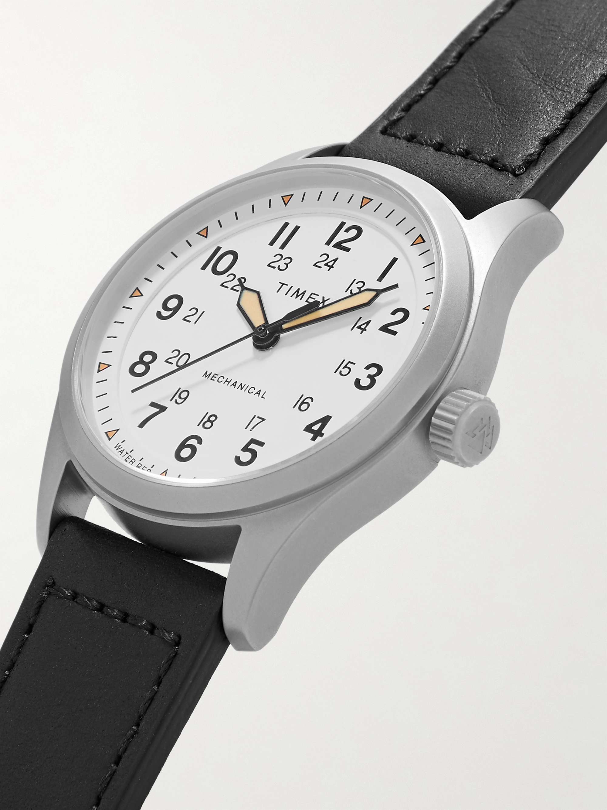 TIMEX Expedition North 38mm Hand-Wound Stainless Steel and Leather Watch