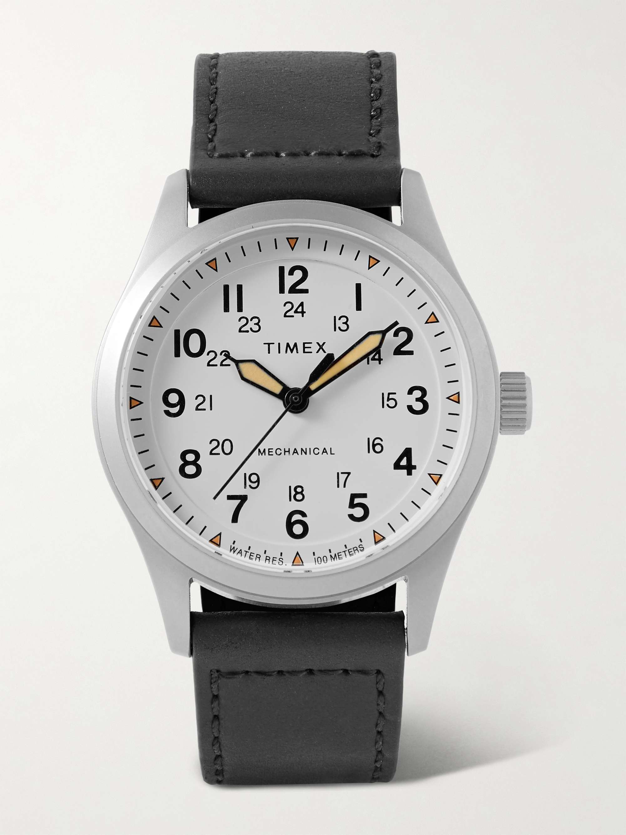 TIMEX Expedition North 38mm Hand-Wound Stainless Steel and Leather Watch