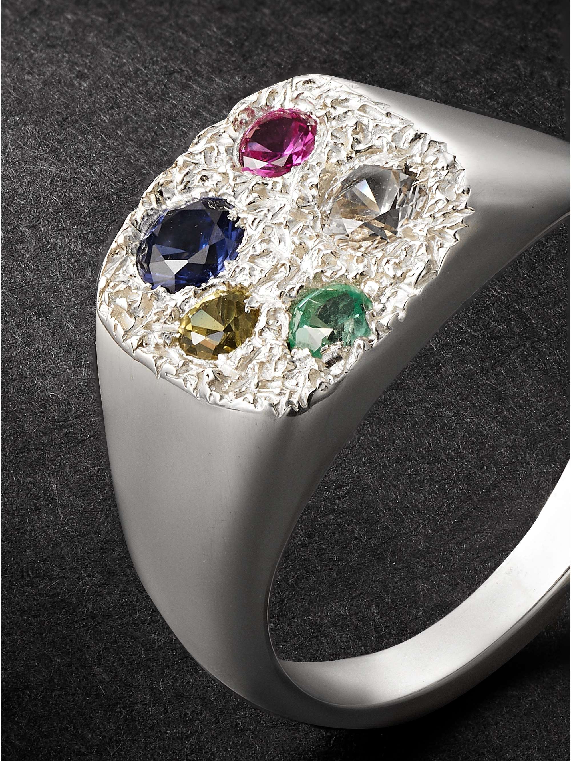 BLEUE BURNHAM Hanging Basket Sterling Silver Sapphire Signet Ring