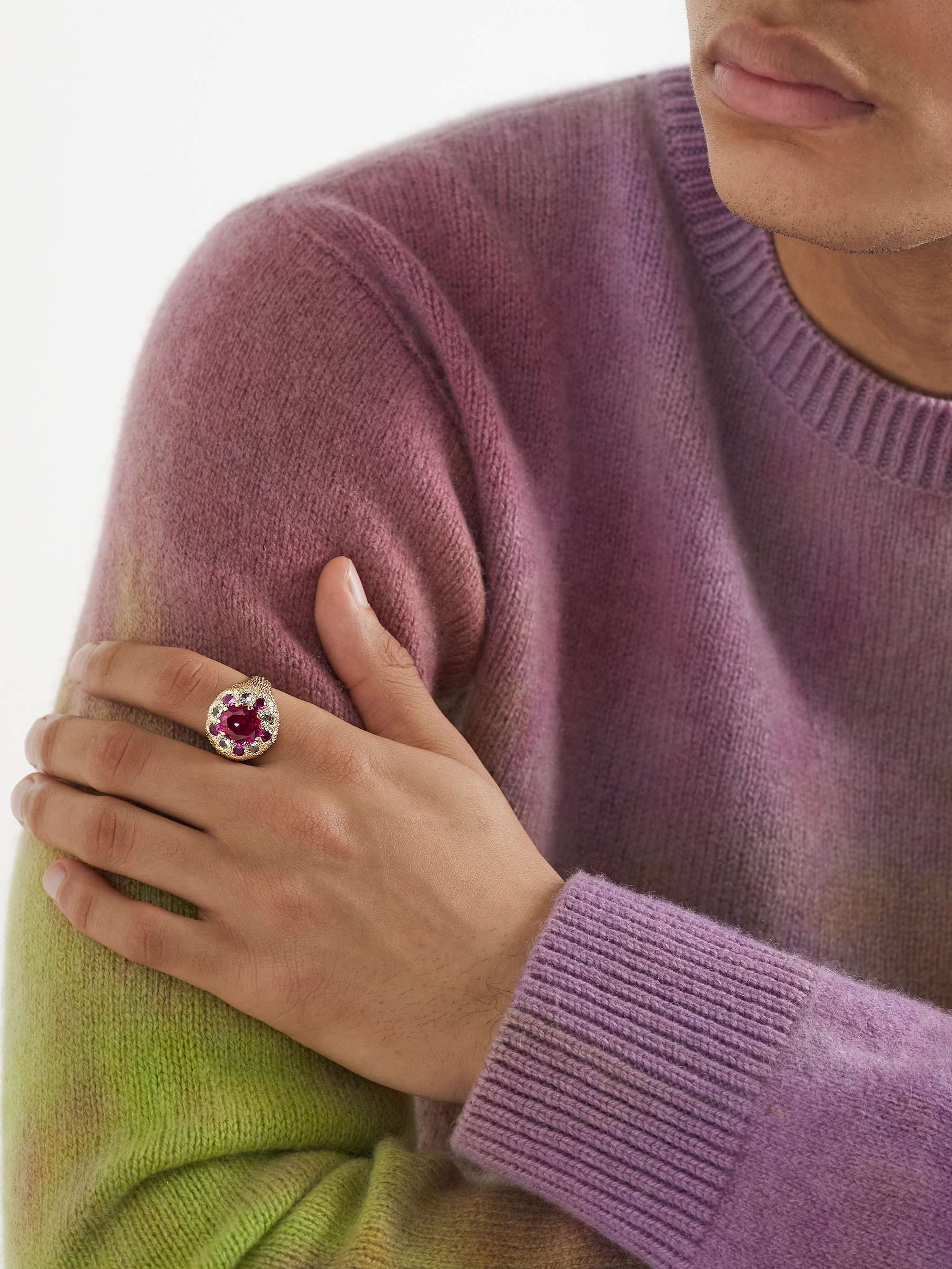 BLEUE BURNHAM 9-Karat Recycled Gold Sapphire Signet Ring