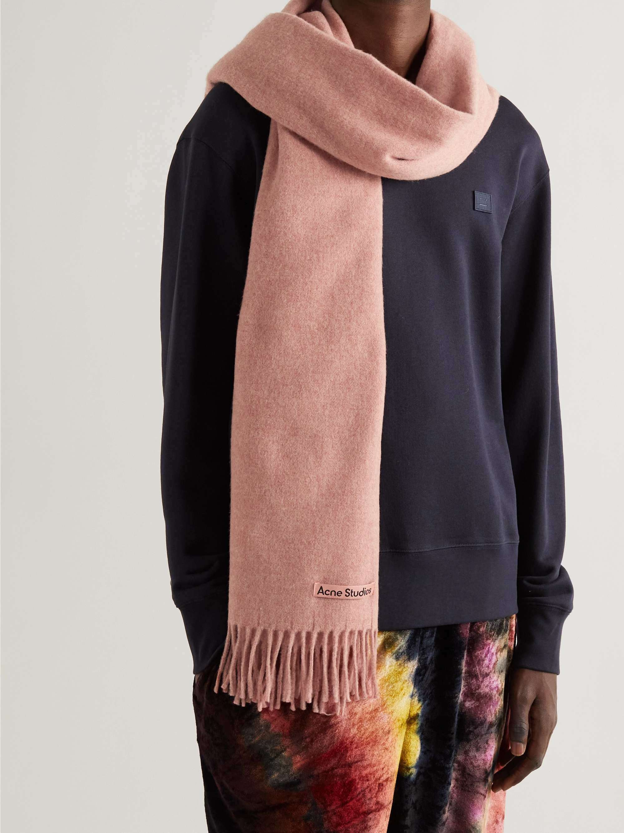 ACNE STUDIOS Oversized Fringed Melangé Wool Scarf