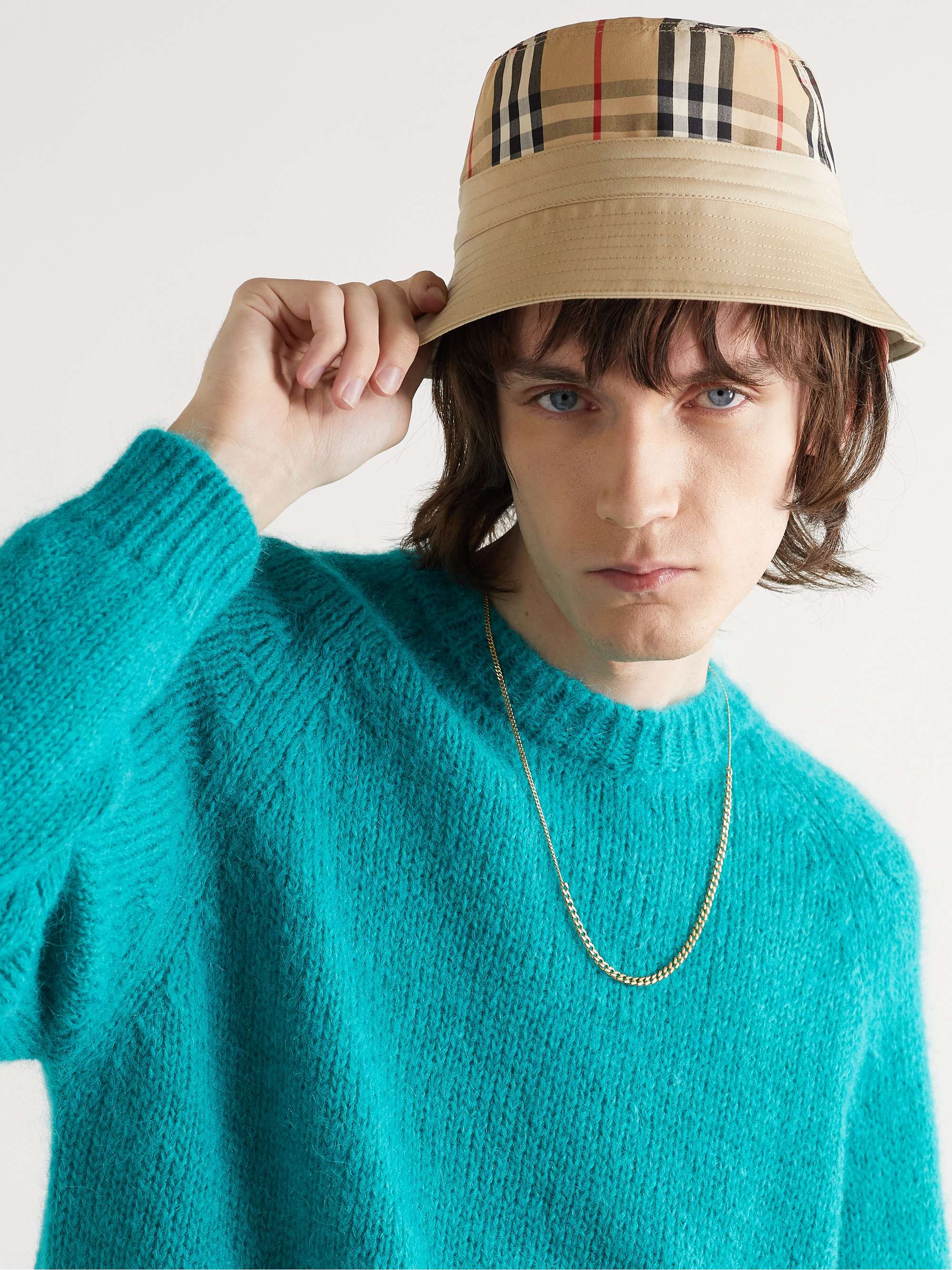 BURBERRY Reversible Logo-Embroidered Cotton-Twill Bucket Hat